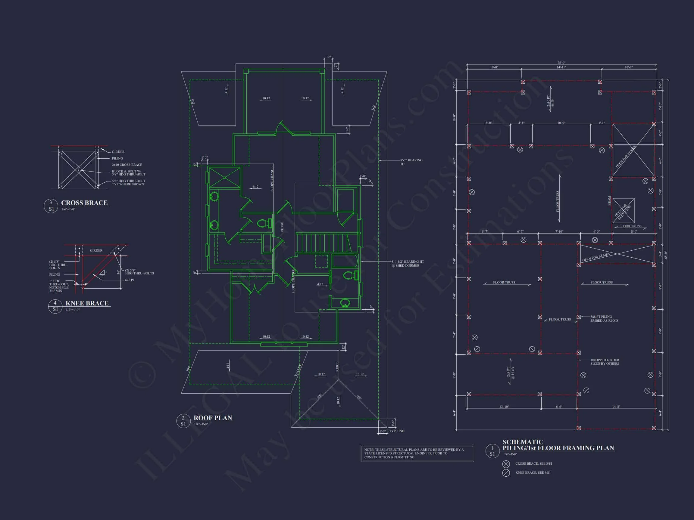 18-1674 HOUSE PLAN - Elegant Coastal House Floor Plan with CAD Architecture Designs 11 Elegant Coastal house Floor Plan with CAD Architecture Designs