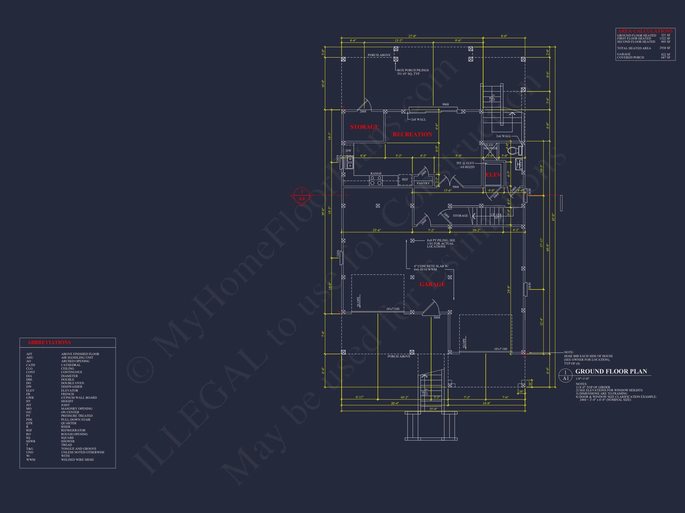 18-1674 HOUSE PLAN - Elegant Coastal House Floor Plan with CAD Architecture Designs 7 Elegant Coastal house Floor Plan with CAD Architecture Designs