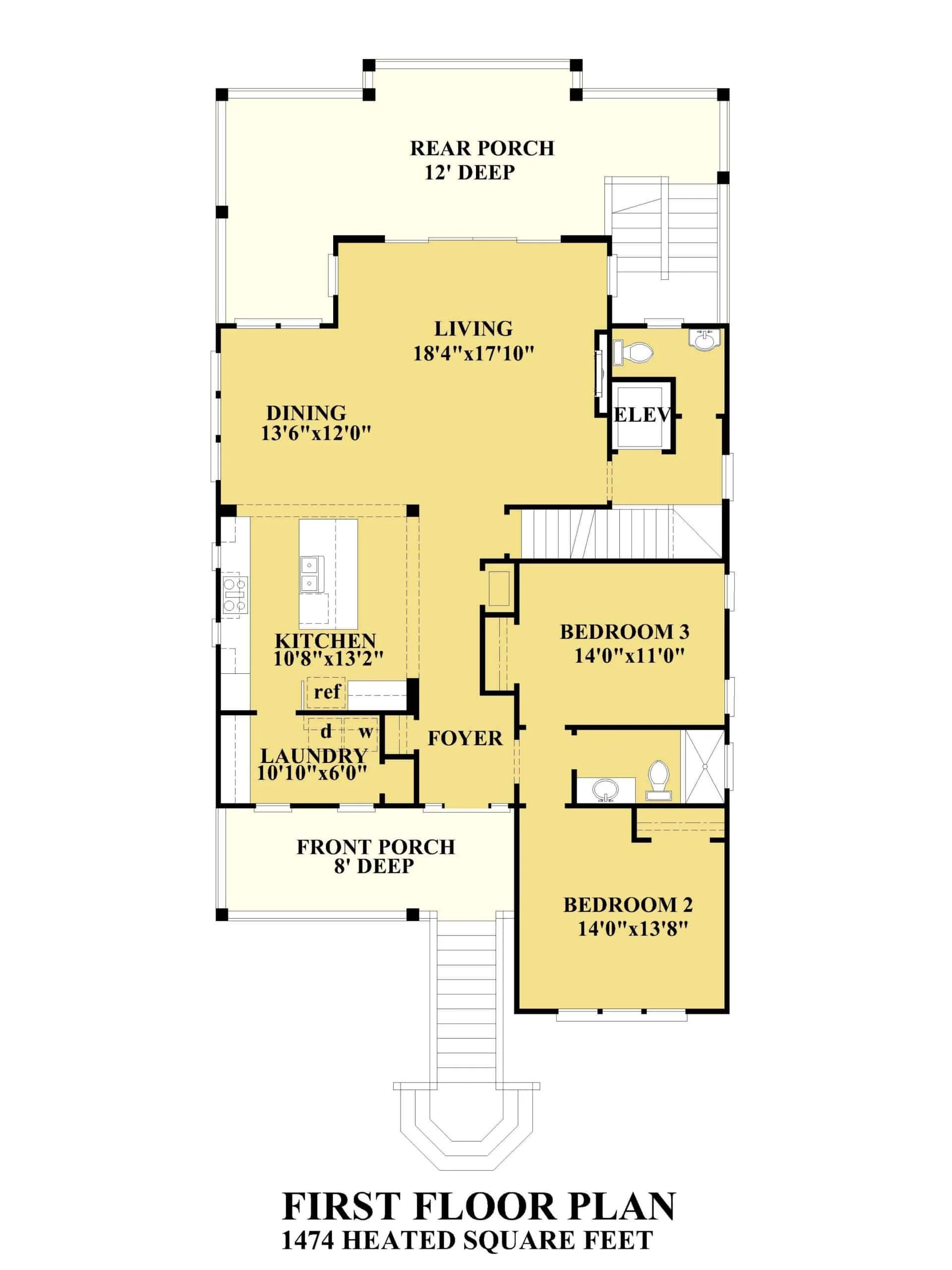 18-1674 HOUSE PLAN - Elegant Coastal House Floor Plan with CAD Architecture Designs 3 Elegant Coastal house Floor Plan with CAD Architecture Designs