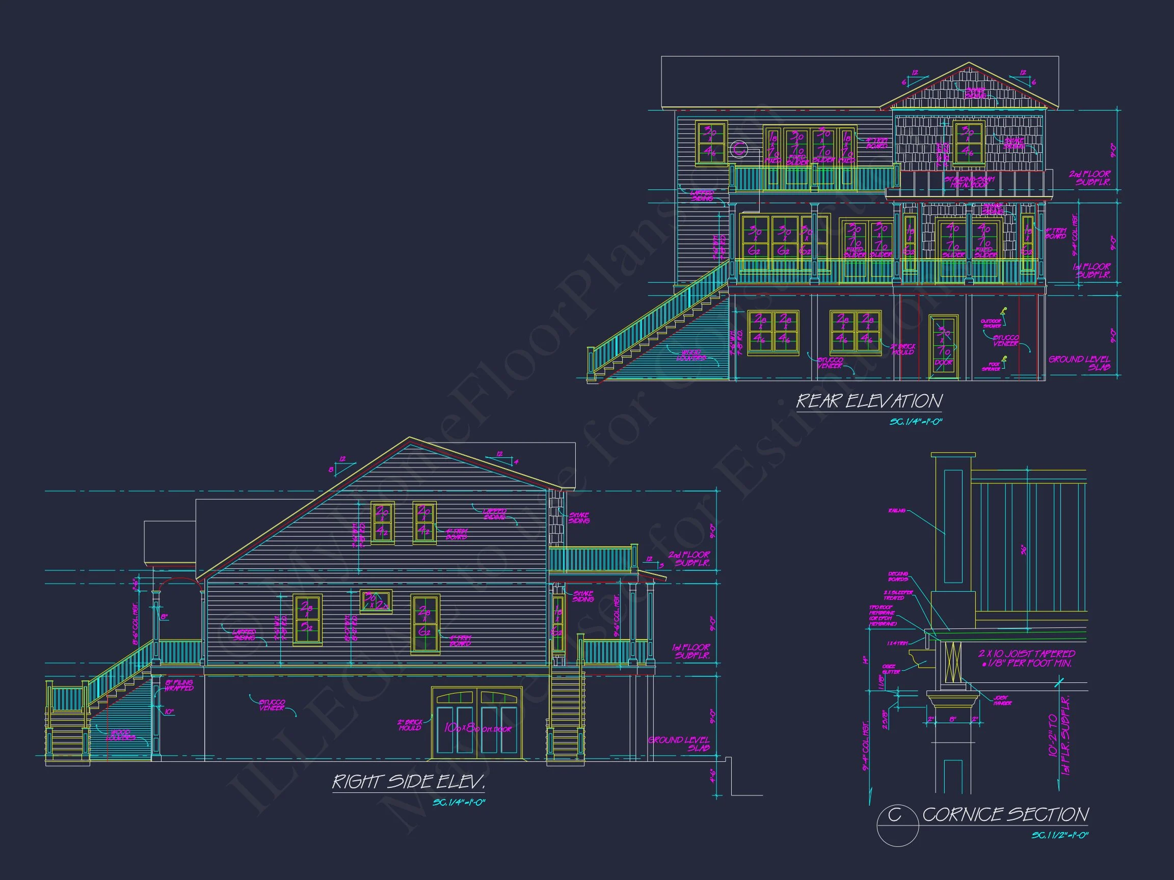 18-1412 HOUSE PLAN - Elegant Coastal House Floor Plan with Detailed CAD Designs 5 Elegant Coastal house Floor Plan with Detailed CAD Designs