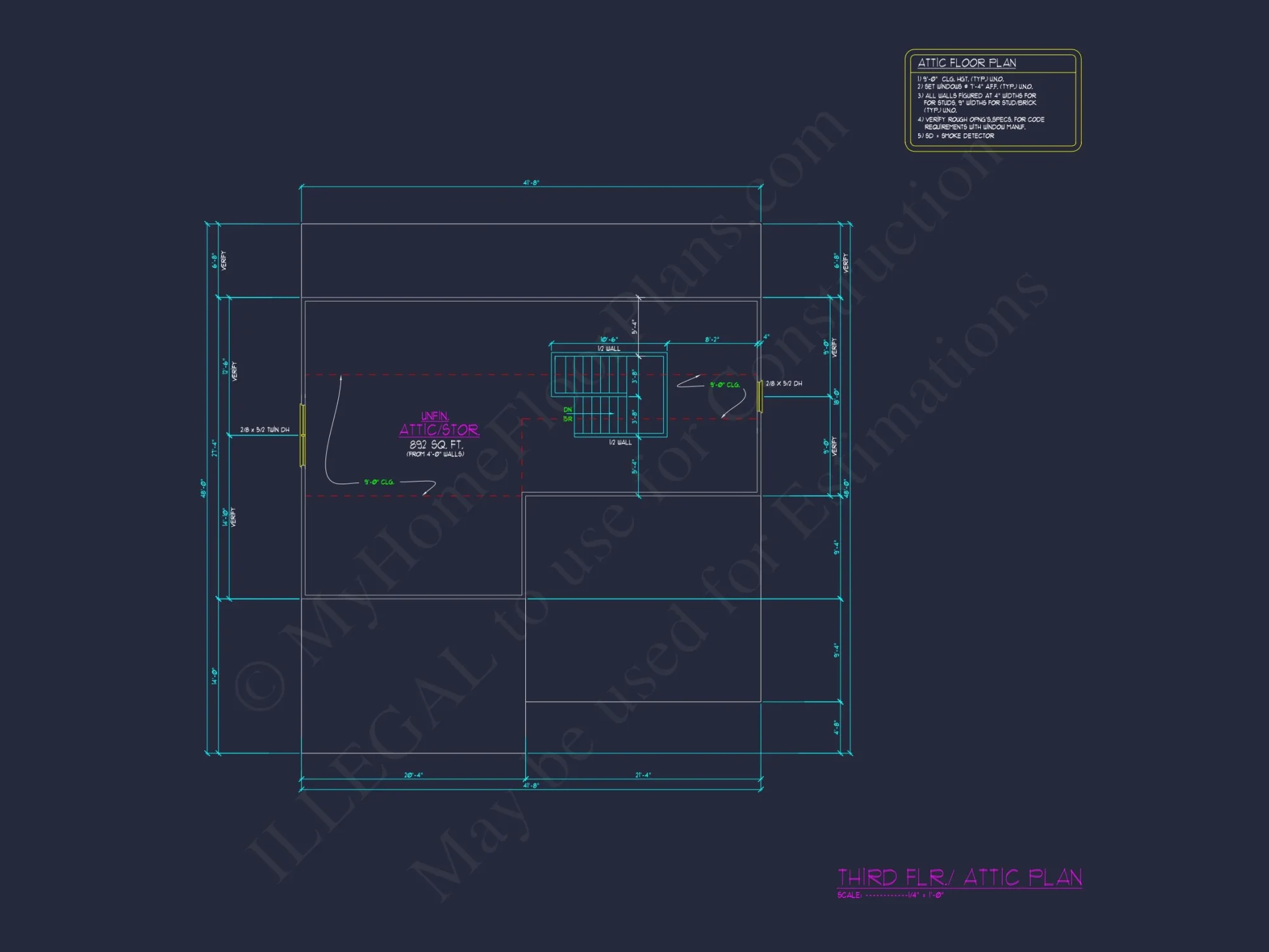 Modern house Plan with 4 Bedrooms, CAD Blueprints, and Designs