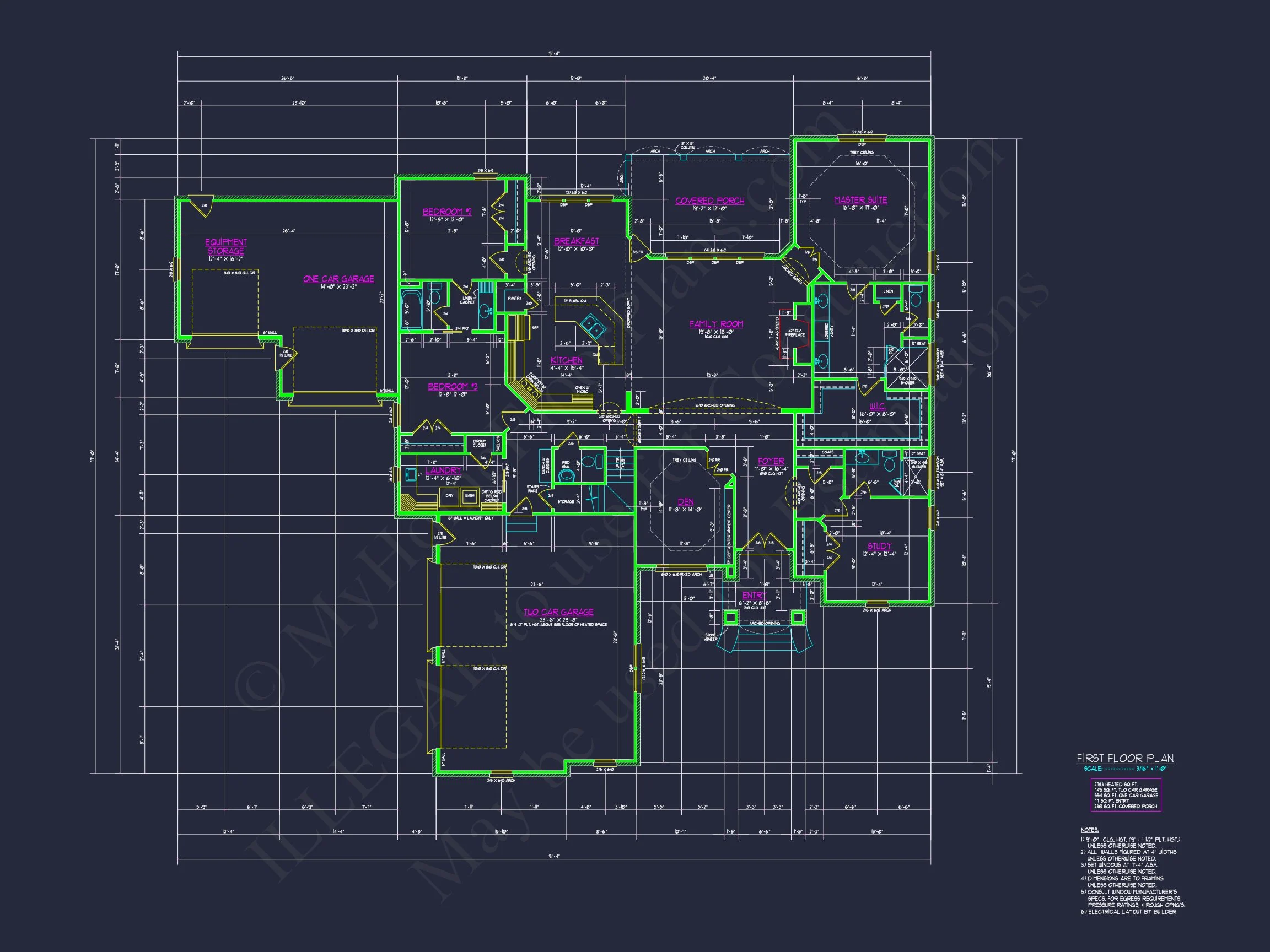 16-1183 HOUSE PLAN - Spacious House Plan with Traditional Ranch Design and CAD Blueprint 5 Spacious house Plan with Traditional Ranch Design and CAD Blueprint