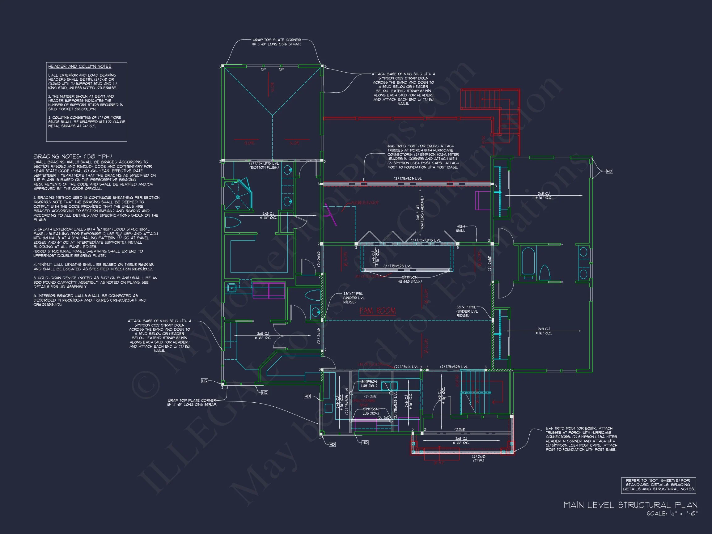 15-1255 HOUSE PLAN - Modern House Plan with 4 Bedrooms | 2-Story CAD Blueprint Designs 12 2-Story CAD Blueprint Designs