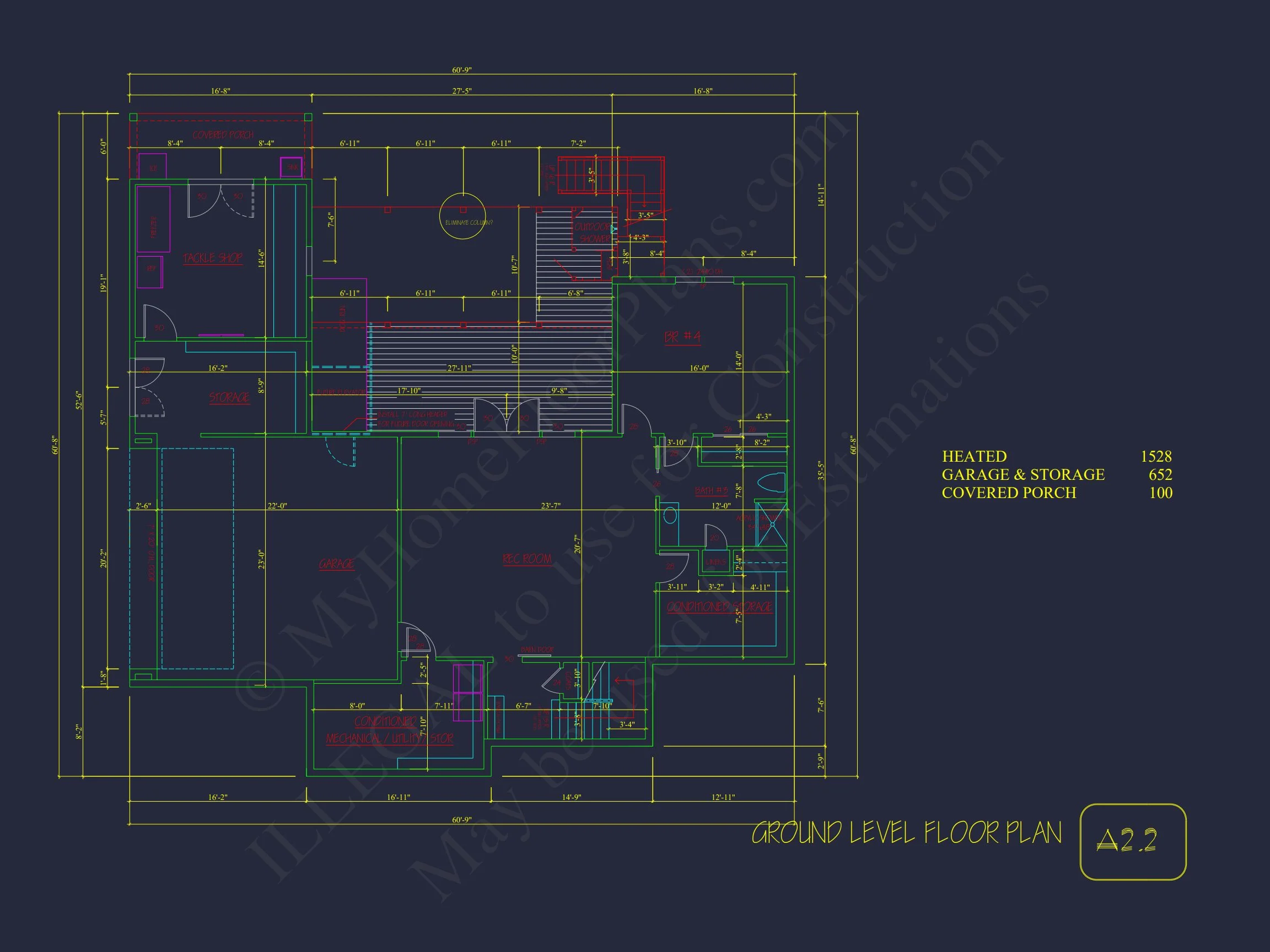 15-1255 HOUSE PLAN - Modern House Plan with 4 Bedrooms | 2-Story CAD Blueprint Designs 9 Modern house Plan with 4 Bedrooms