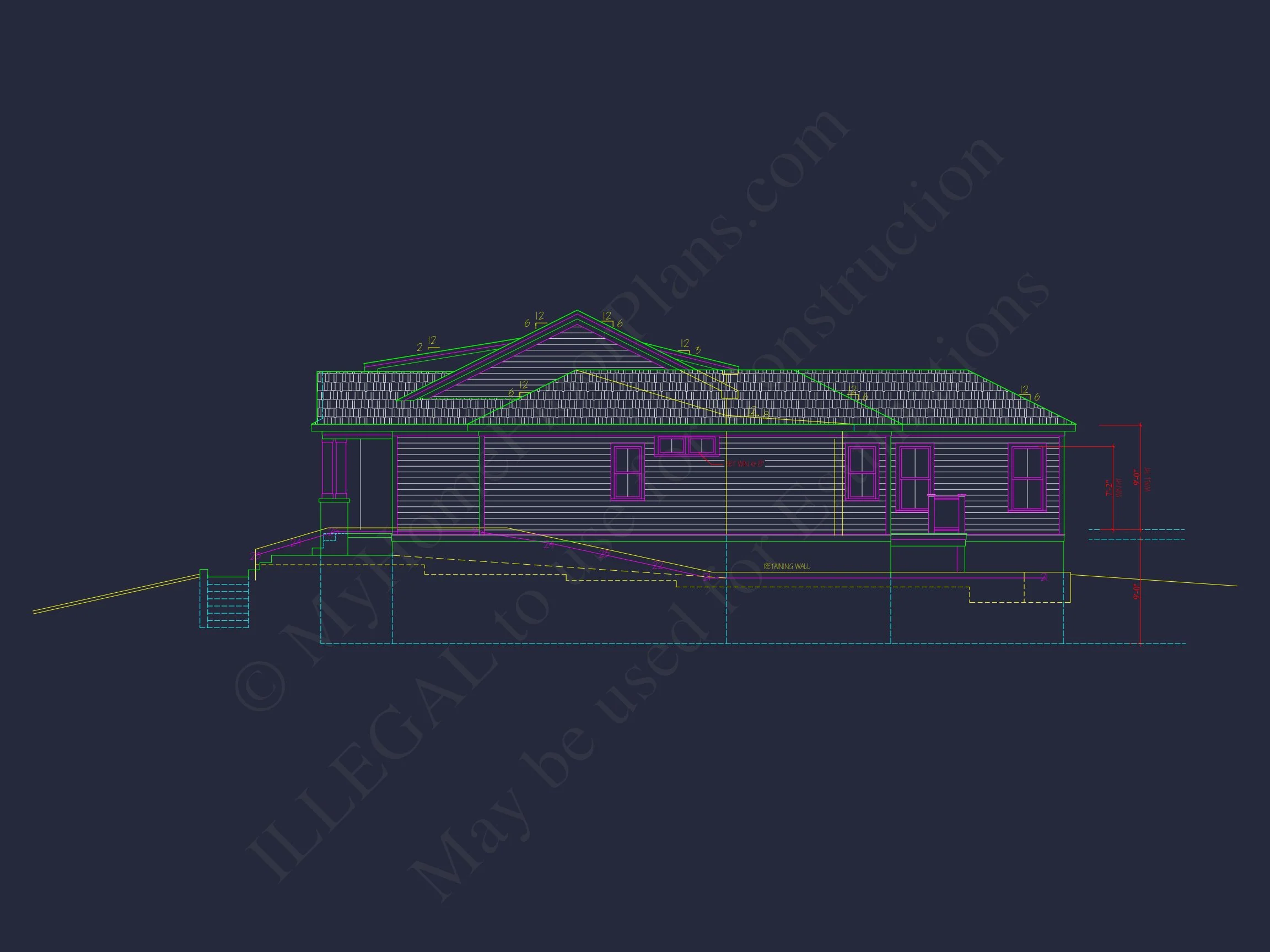 15-1255 HOUSE PLAN - Modern House Plan with 4 Bedrooms | 2-Story CAD Blueprint Designs 4 2-Story CAD Blueprint Designs