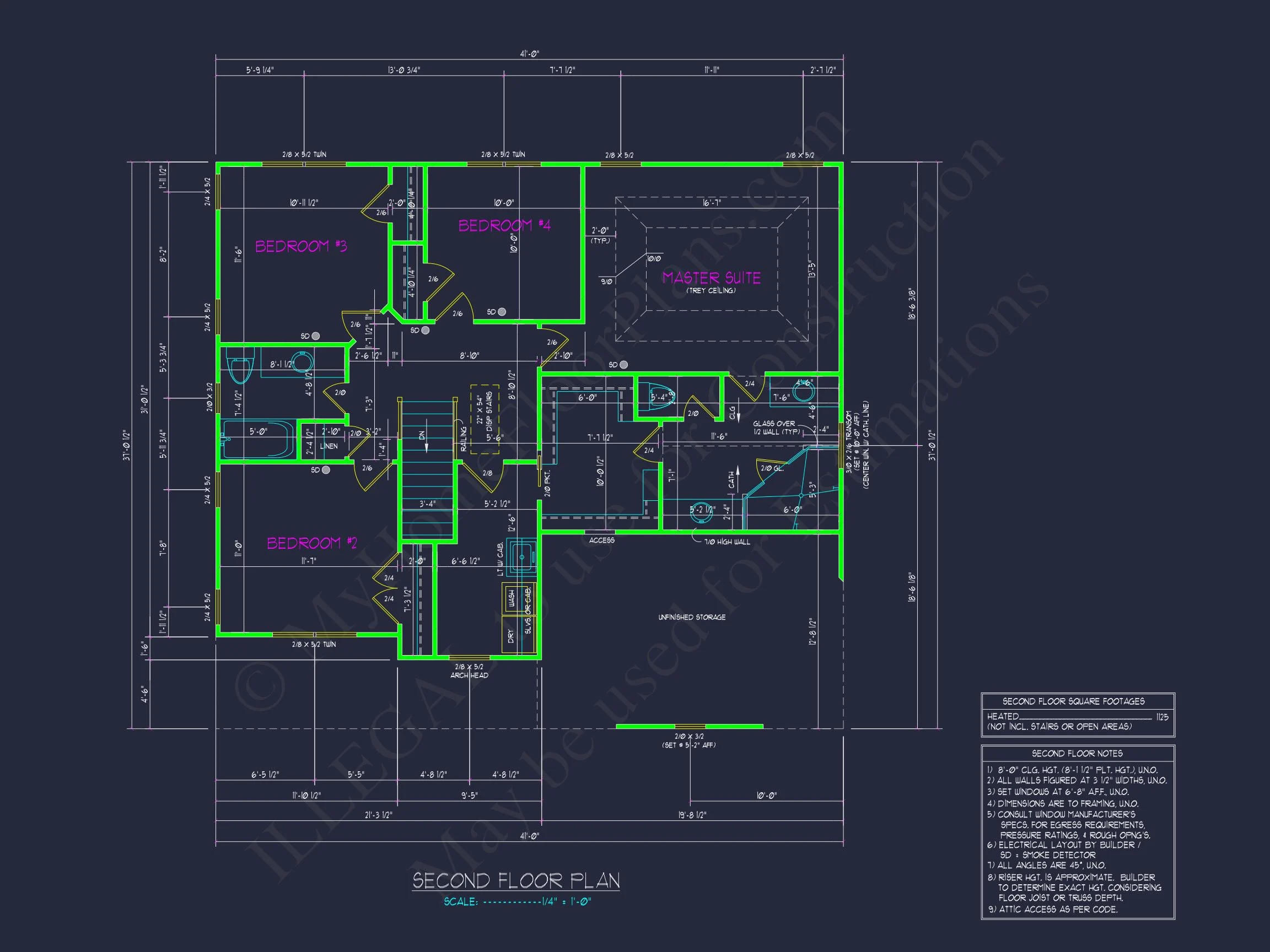 15-1043 HOUSE PLAN - Modern Craftsman House Plan with Detailed Blueprint 8 "Modern Craftsman house Plan with Detailed Blueprint 71"