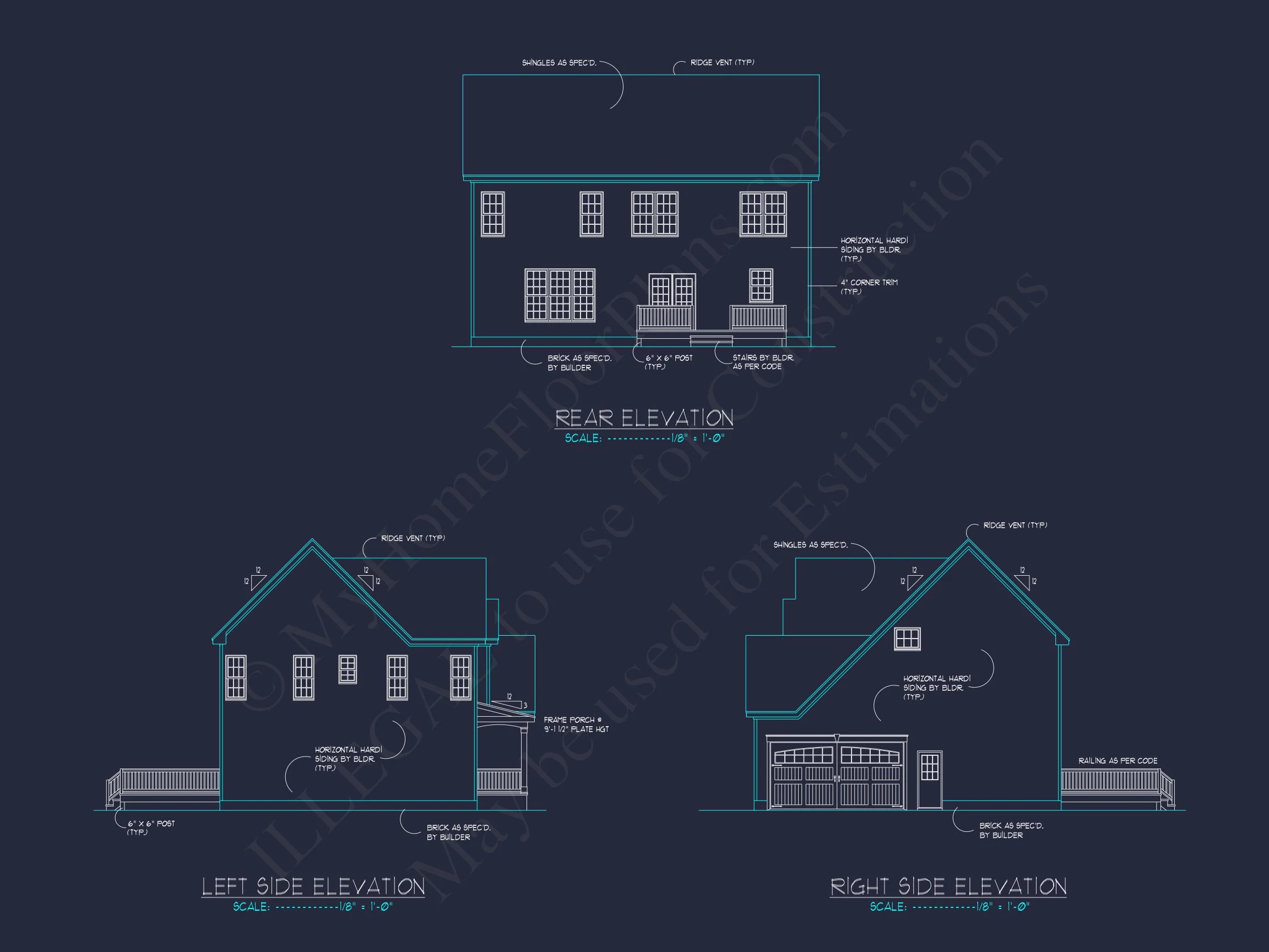 15-1043 HOUSE PLAN - Modern Craftsman House Plan with Detailed Blueprint 4 "Modern Craftsman house Plan with Detailed Architectural Blueprint Number 67"