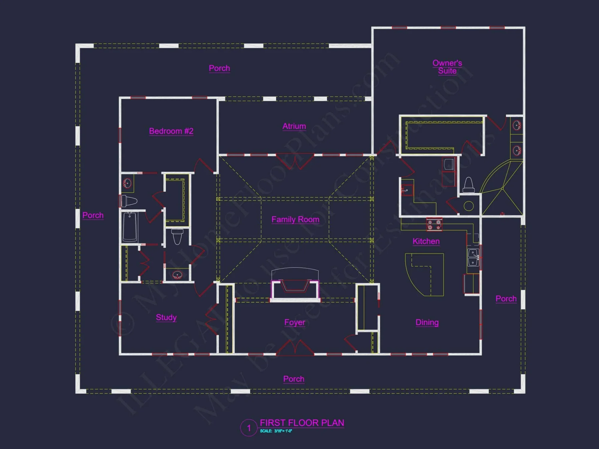 European house Floor Plan: 2 Bed, 2498 Sq Ft Blueprint
