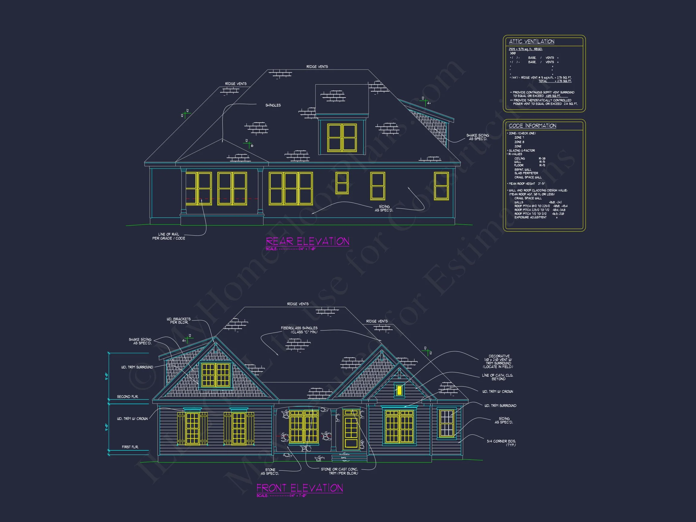13-1721 HOUSE PLAN - Farmhouse House Plan - 4-Bed, 3-Bath, 3012 SF 2 Custom house Design: Floor Plan, Architecture, CAD Blueprint