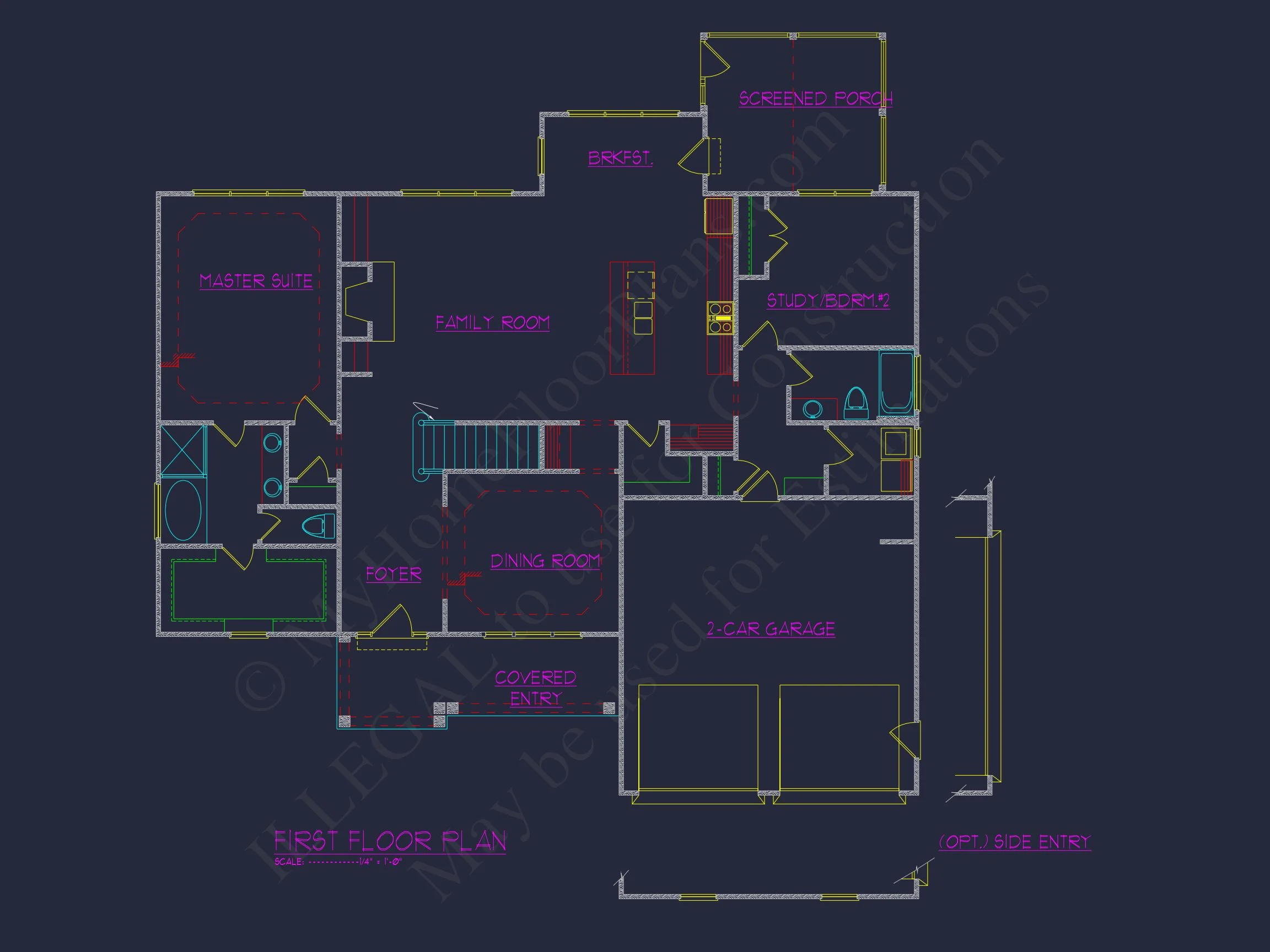 13-1339 HOUSE PLAN - Craftsman House Plan - 4-Bed, 3-Bath, 2,755 SF 4 Modern Craftsman house Plan with CAD Blueprints & Designs