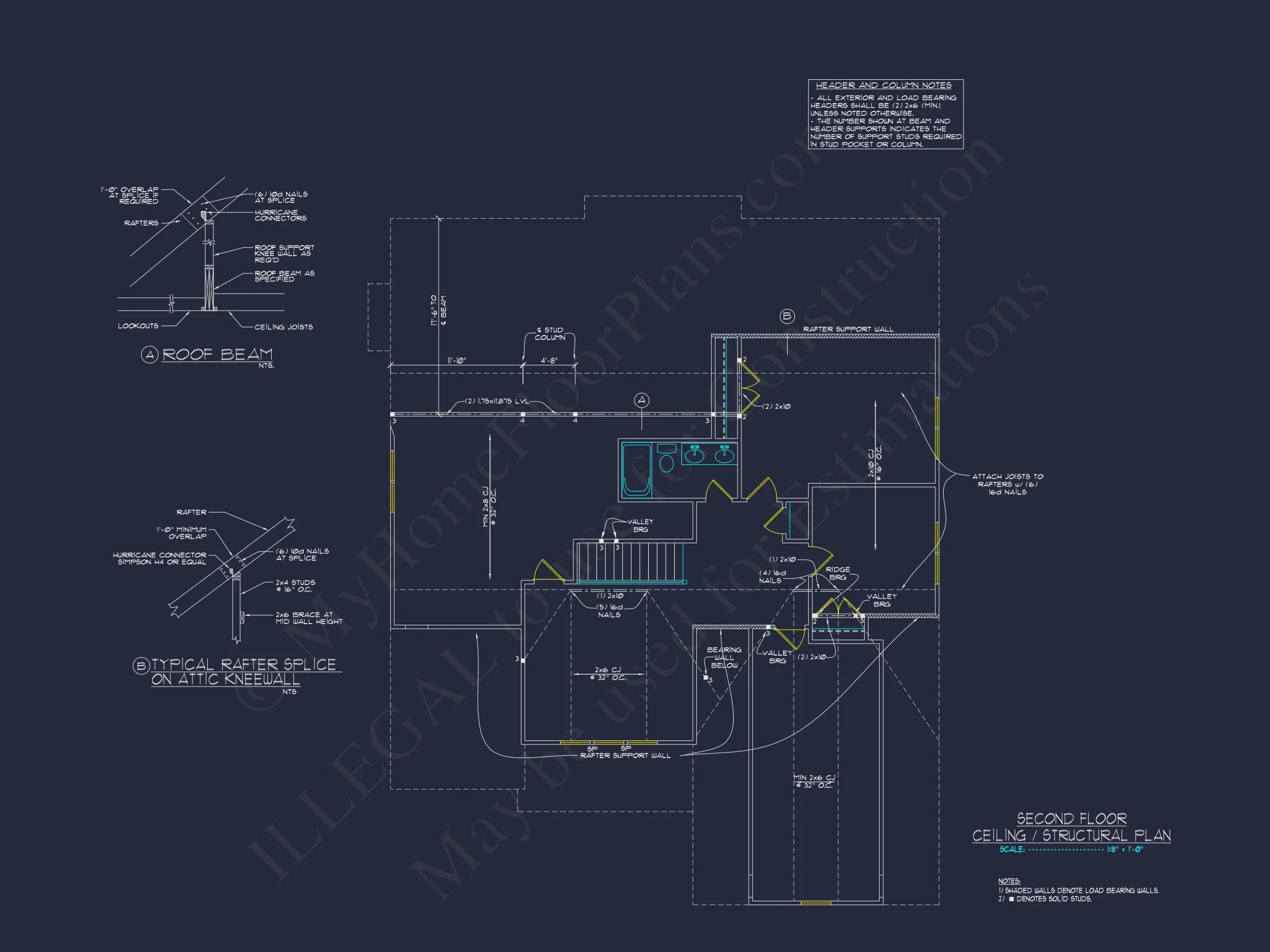 12-2697 HOUSE PLAN - Craftsman House Plan - 4-Bed, 3.5-Bath, 2834 SF 10 Craftsman house Floor Plan with 1.5 Stories and CAD Designs
