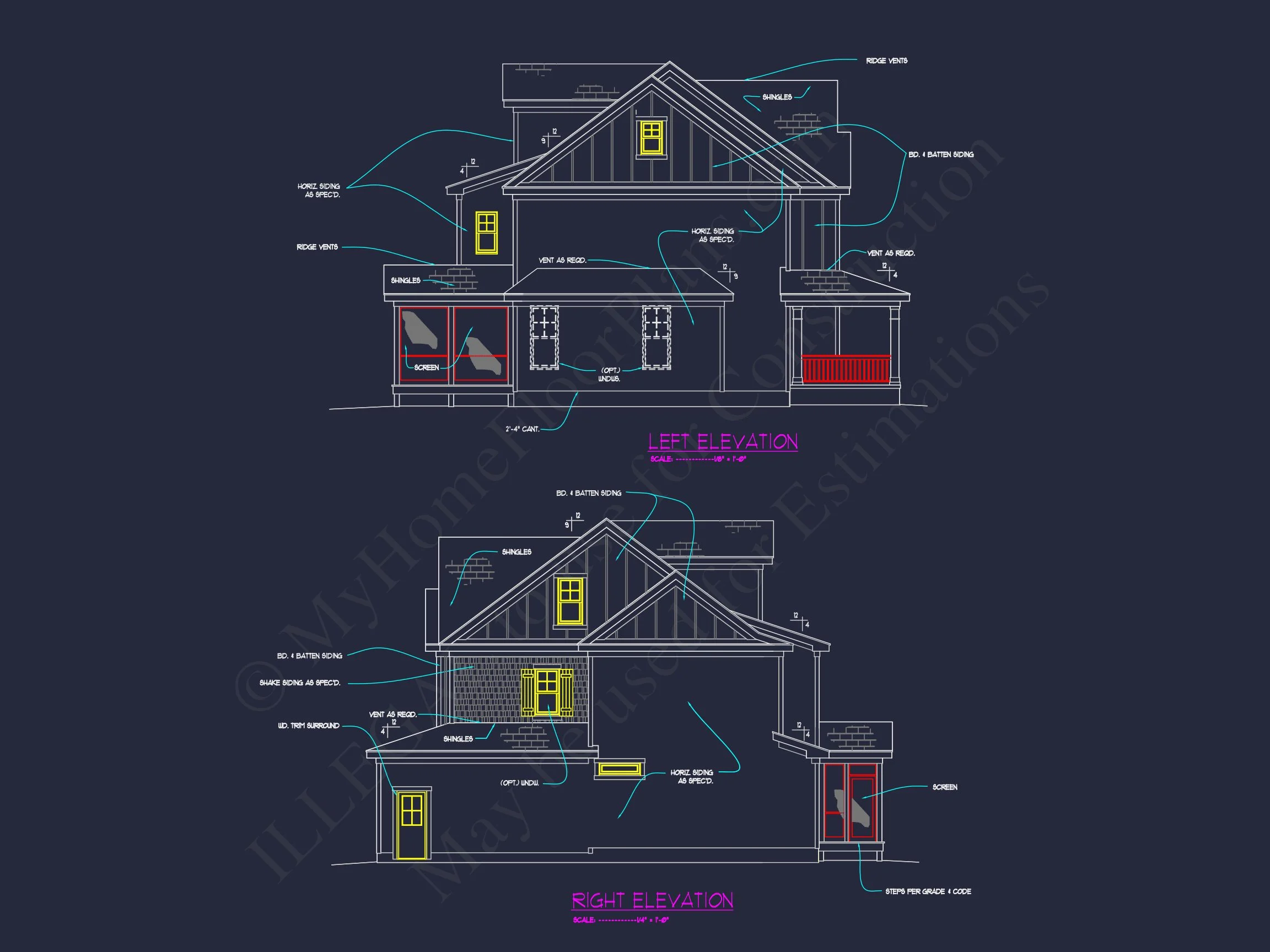 12-2095 HOUSE PLAN - Craftsman House Plan - 4-Bed, 3-Bath, 2,439 SF 13 Modern Craftsman house Plan with 4 Beds and 3 Baths in CAD Designs
