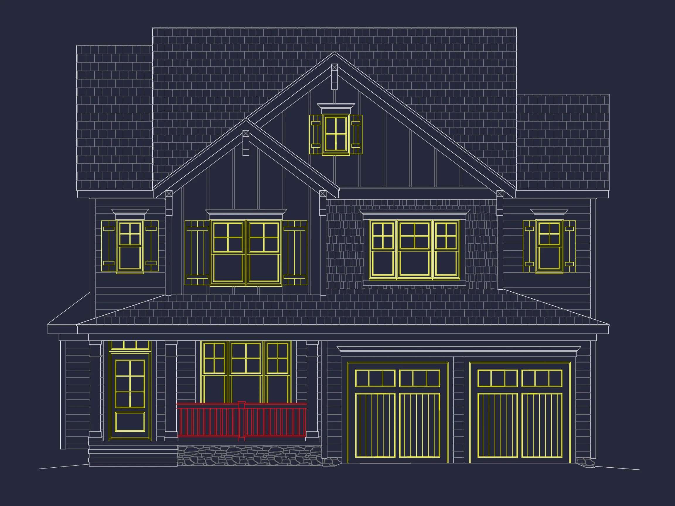 12-2095 HOUSE PLAN - Craftsman House Plan - 4-Bed, 3-Bath, 2,439 SF 5 Modern Craftsman house Plan with 4 Beds and 3 Baths in CAD Designs
