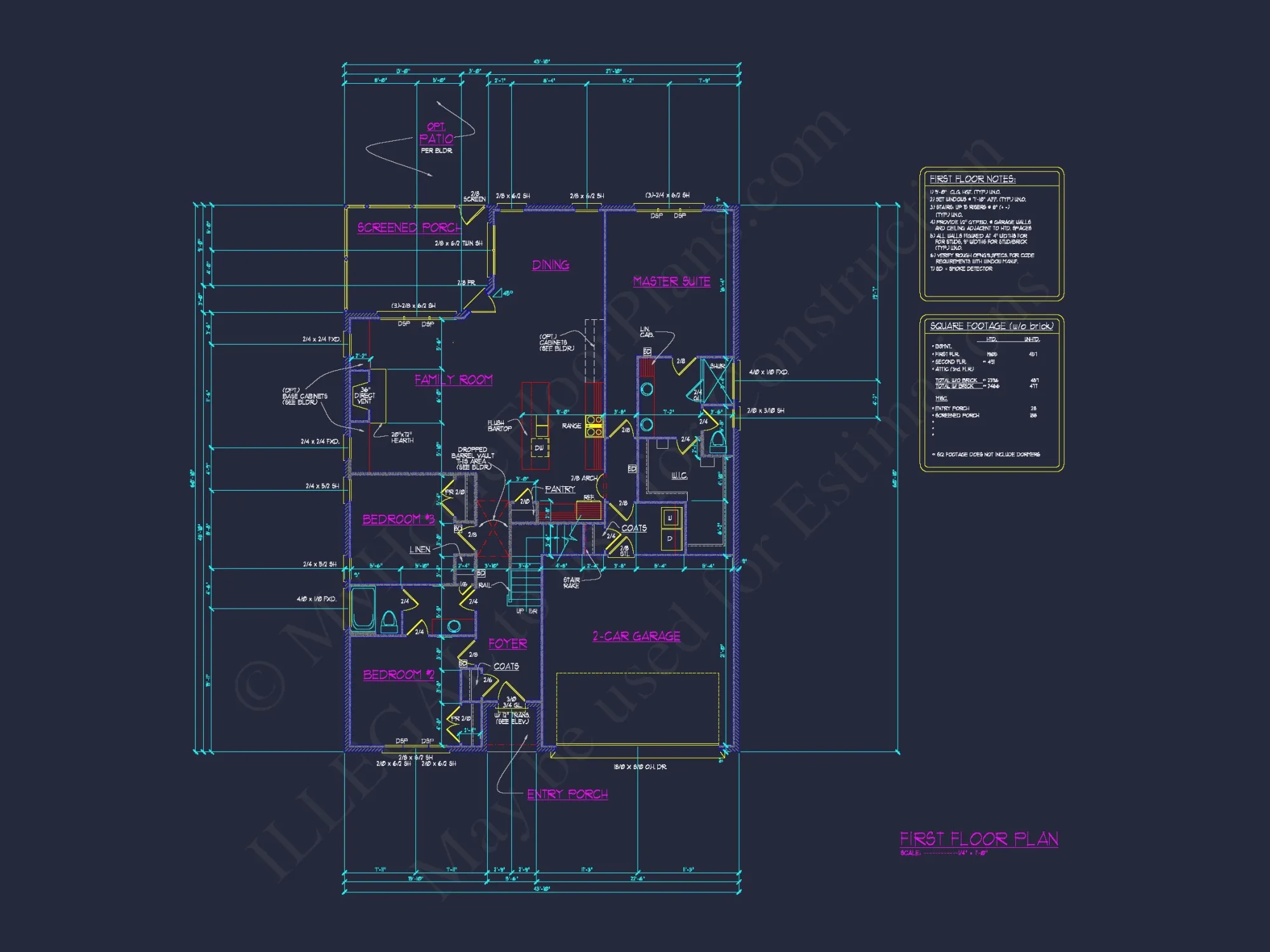Traditional Craftsman house Floor Plan with CAD Designs