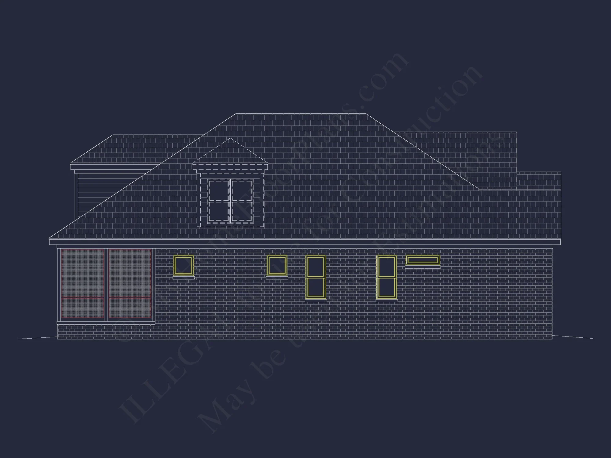Traditional Craftsman house Floor Plan with CAD Designs