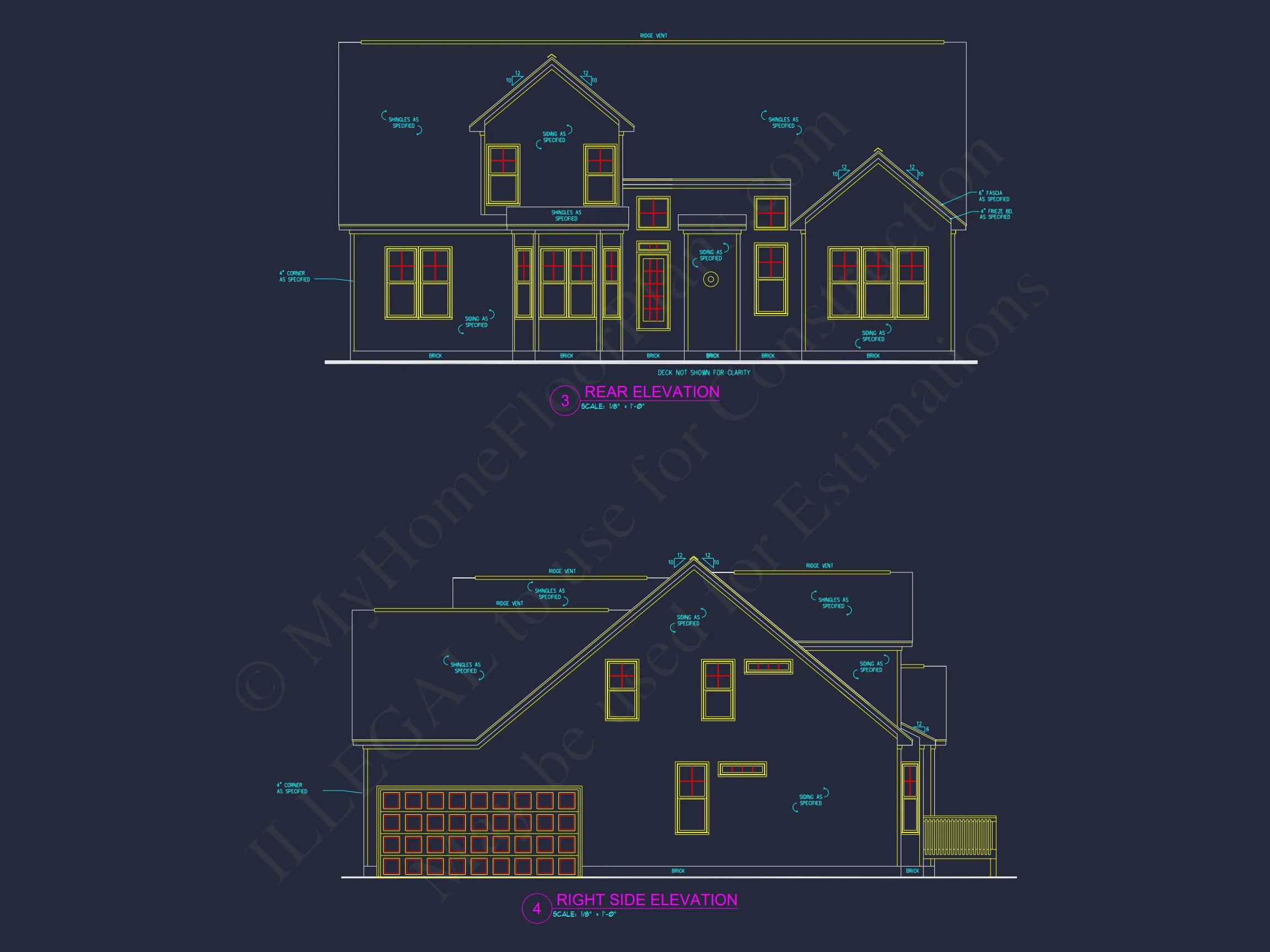 11-1074 HOUSE PLAN - House Floor Plan with CAD and Blueprint for Modern Designs 4 house Floor Plan with CAD and Blueprint for Modern Designs