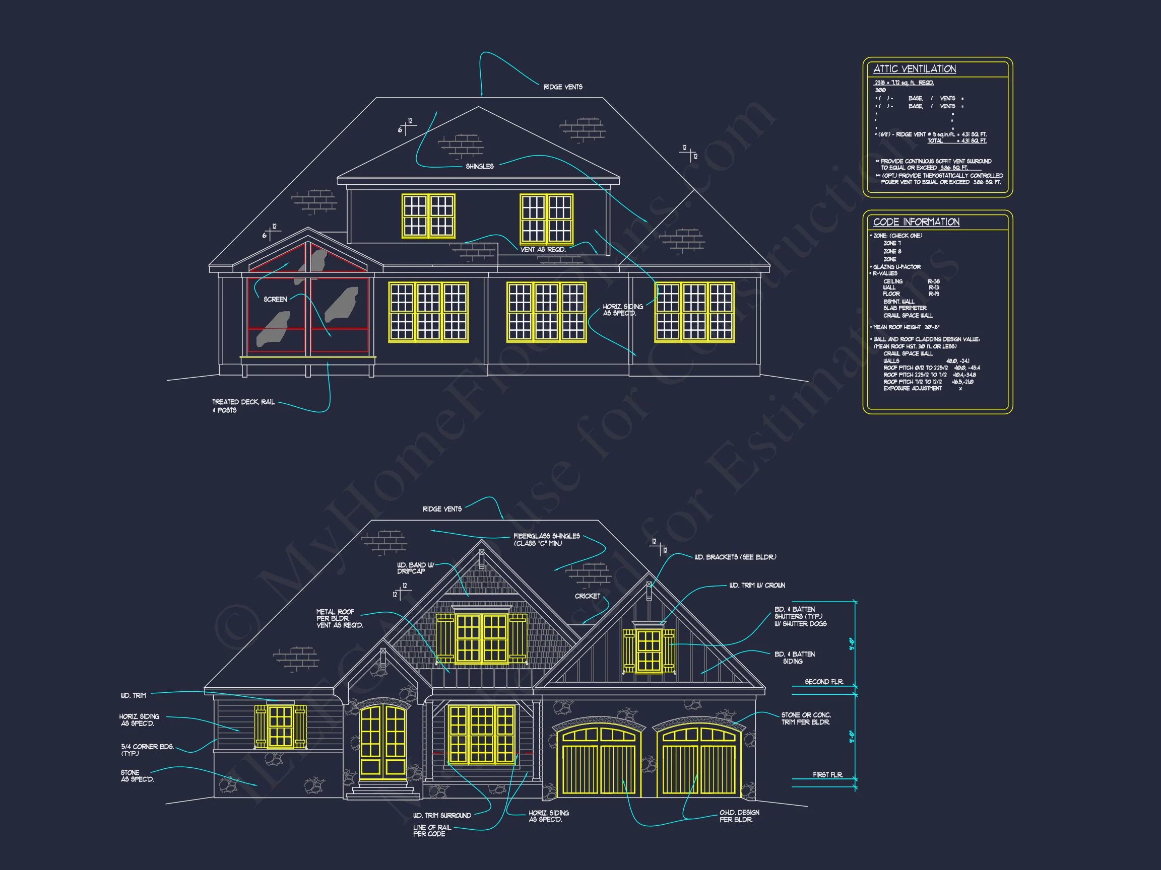 11-1040 HOUSE PLAN - Stunning 5-Bedroom House Plan with Spacious CAD Designs 10 Stunning 5-Bedroom house Plan with Spacious CAD Designs