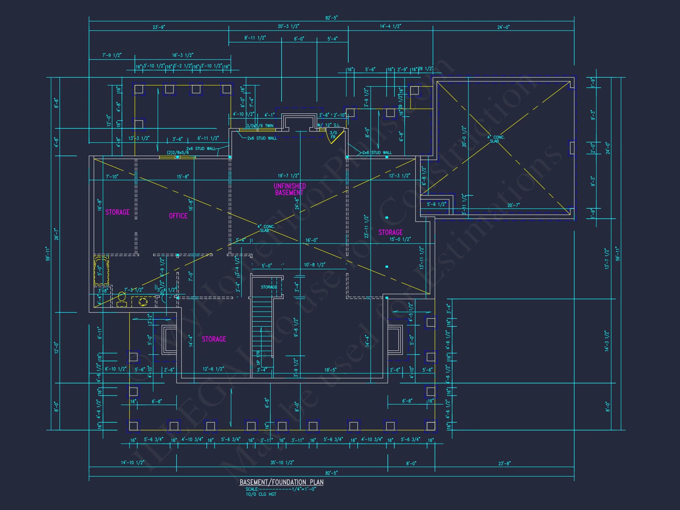 10-1867 HOUSE PLAN - Traditional 2-Story House Plan with 4 Bedrooms and Basement (82'-5"x59'-11") 4 Traditional 2-Story house Plan with 4 Bedrooms and Basement (82'-5"x59'-11")
