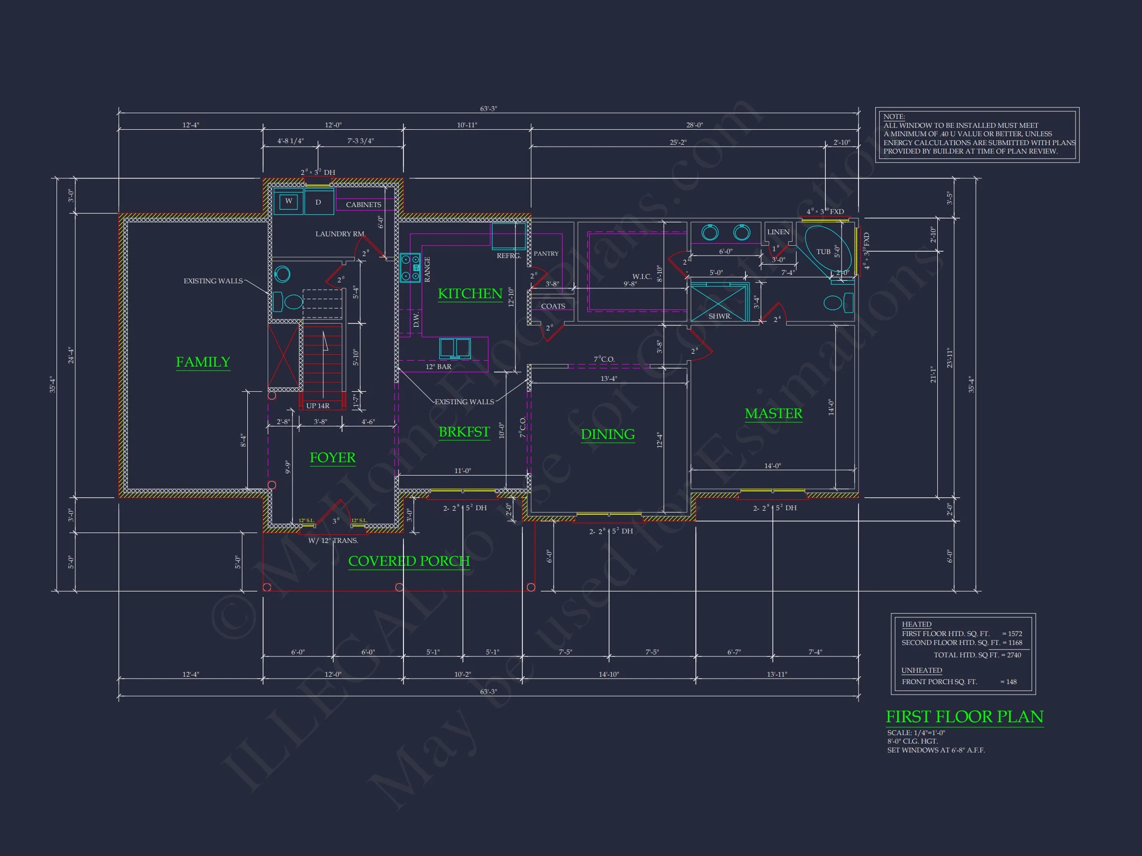 10-1772 HOUSE PLAN - Modern Colonial Revival House Plan with Detailed Floor Designs 7 Modern Colonial Revival house Plan with Detailed Floor Designs