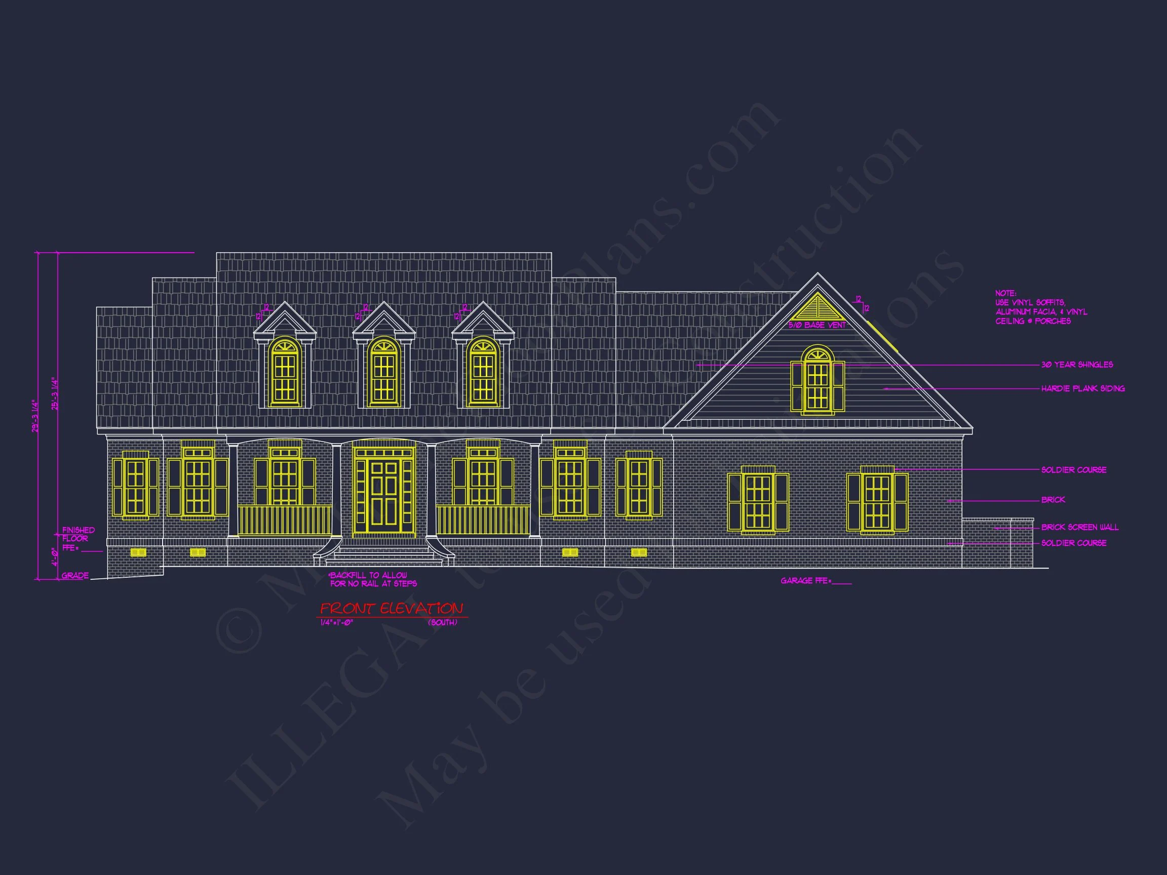 10-1755 HOUSE PLAN - Traditional 2-Story House Plan with 3 Beds & Garage | Blueprints & CAD Designs 9 Blueprints & CAD Designs