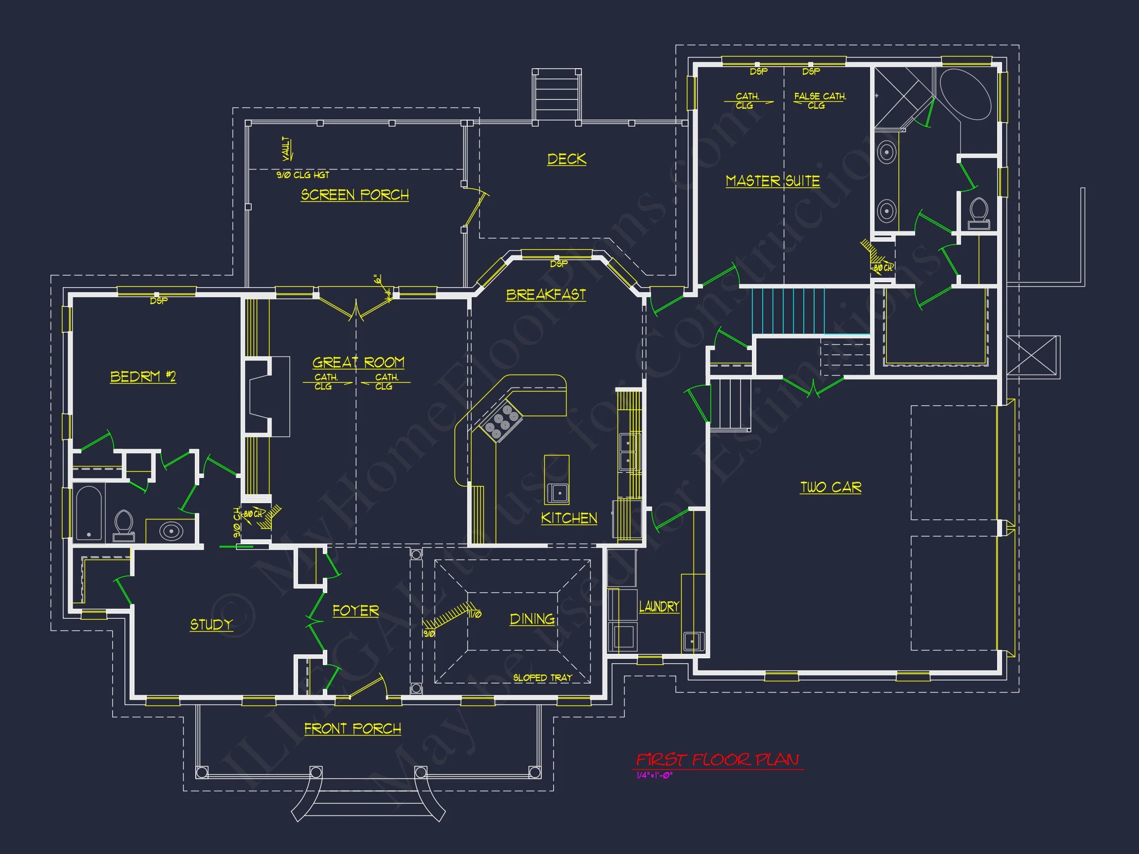 10-1755 HOUSE PLAN - Traditional 2-Story House Plan with 3 Beds & Garage | Blueprints & CAD Designs 7 Blueprints & CAD Designs