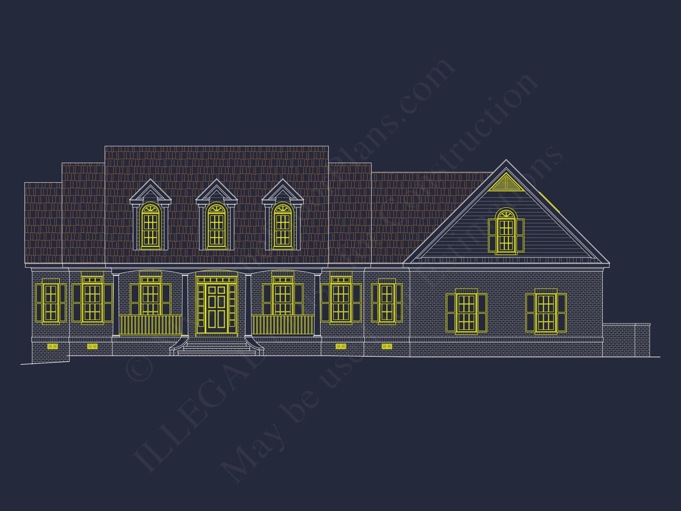10-1755 HOUSE PLAN - Traditional 2-Story House Plan with 3 Beds & Garage | Blueprints & CAD Designs 3 Blueprints & CAD Designs