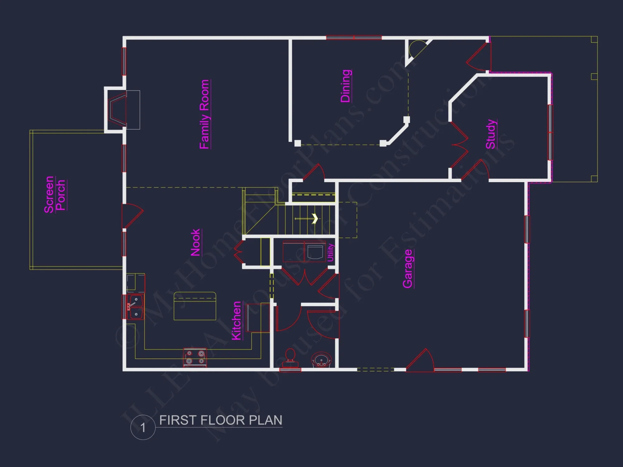 2-Story Traditional house Plan with 4 Bedrooms and Open Floor Plan