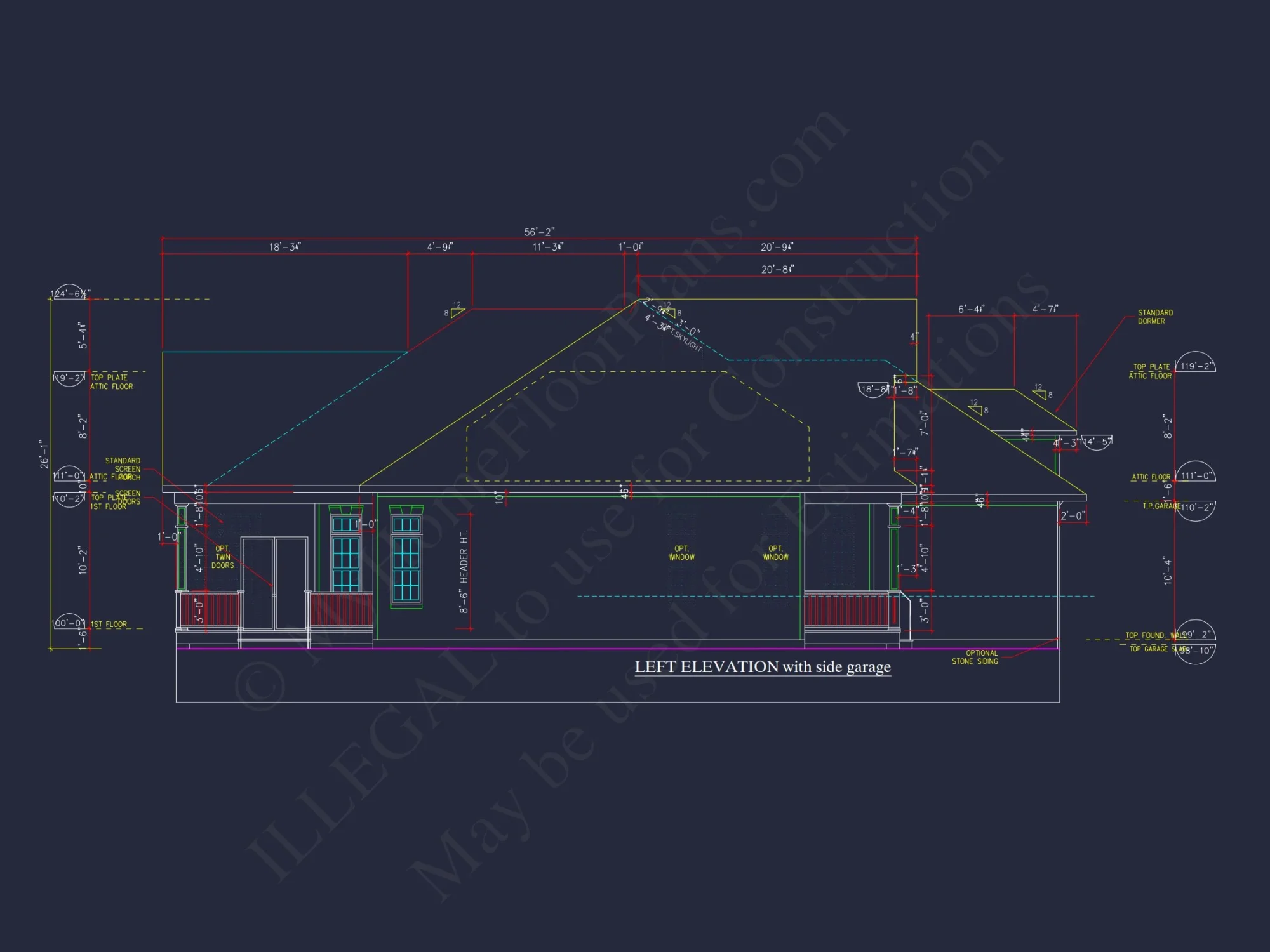 2-Story Craftsman house Plan w/Open Floor Plan (2605 Sq Ft)