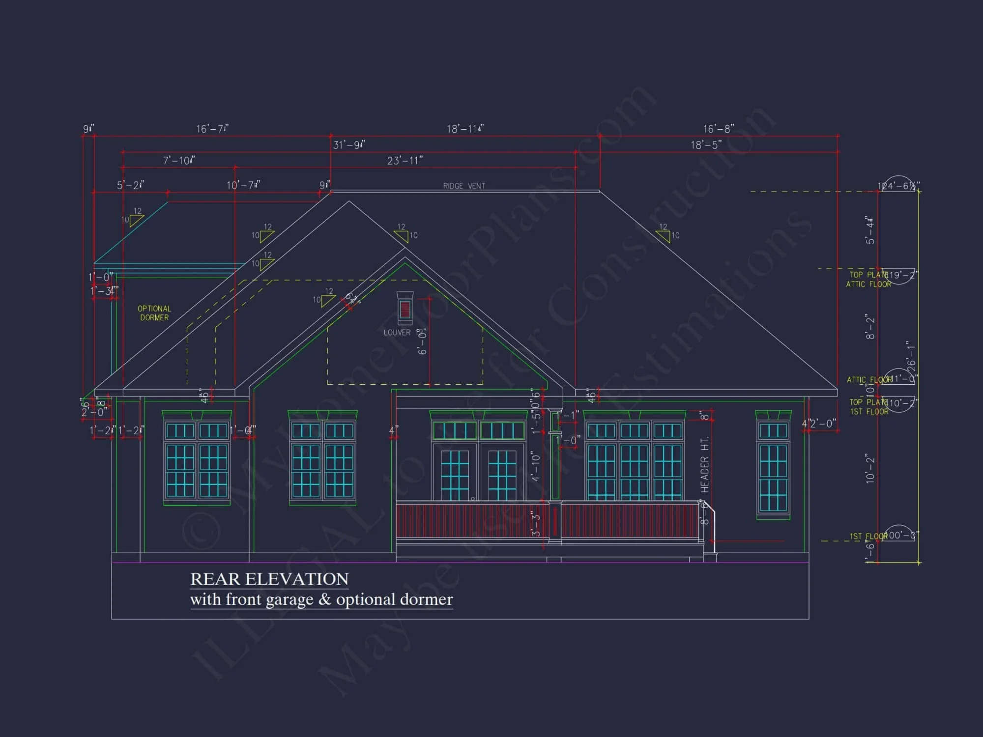 2-Story Craftsman house Plan w/Open Floor Plan (2605 Sq Ft)