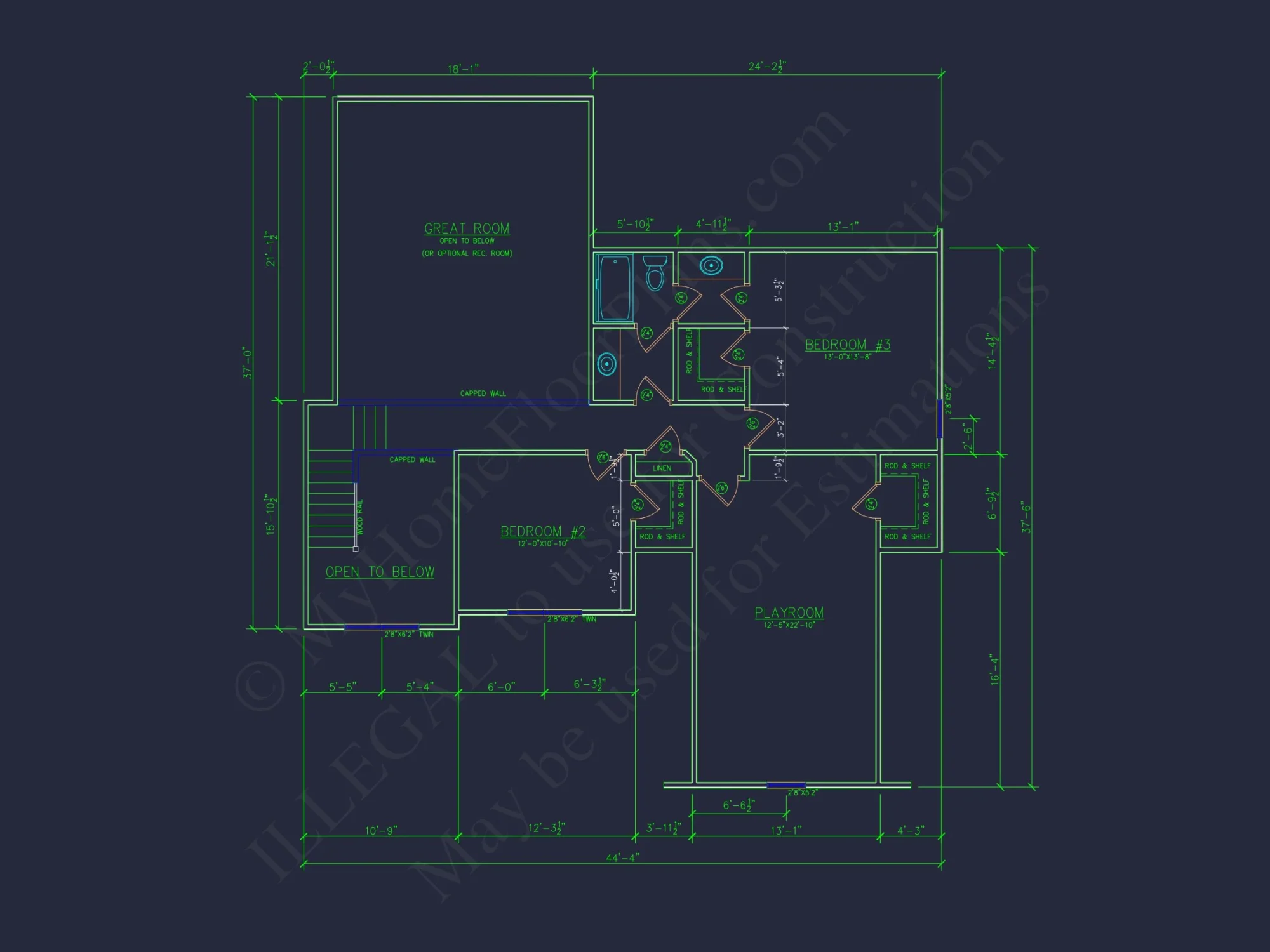 Modern Craftsman house Plan - Detailed Floor Plan and CAD Design