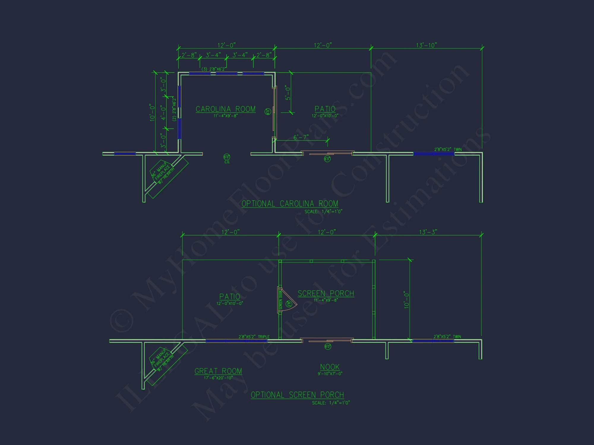 Modern Craftsman house Plan - Detailed Floor Plan and CAD Design