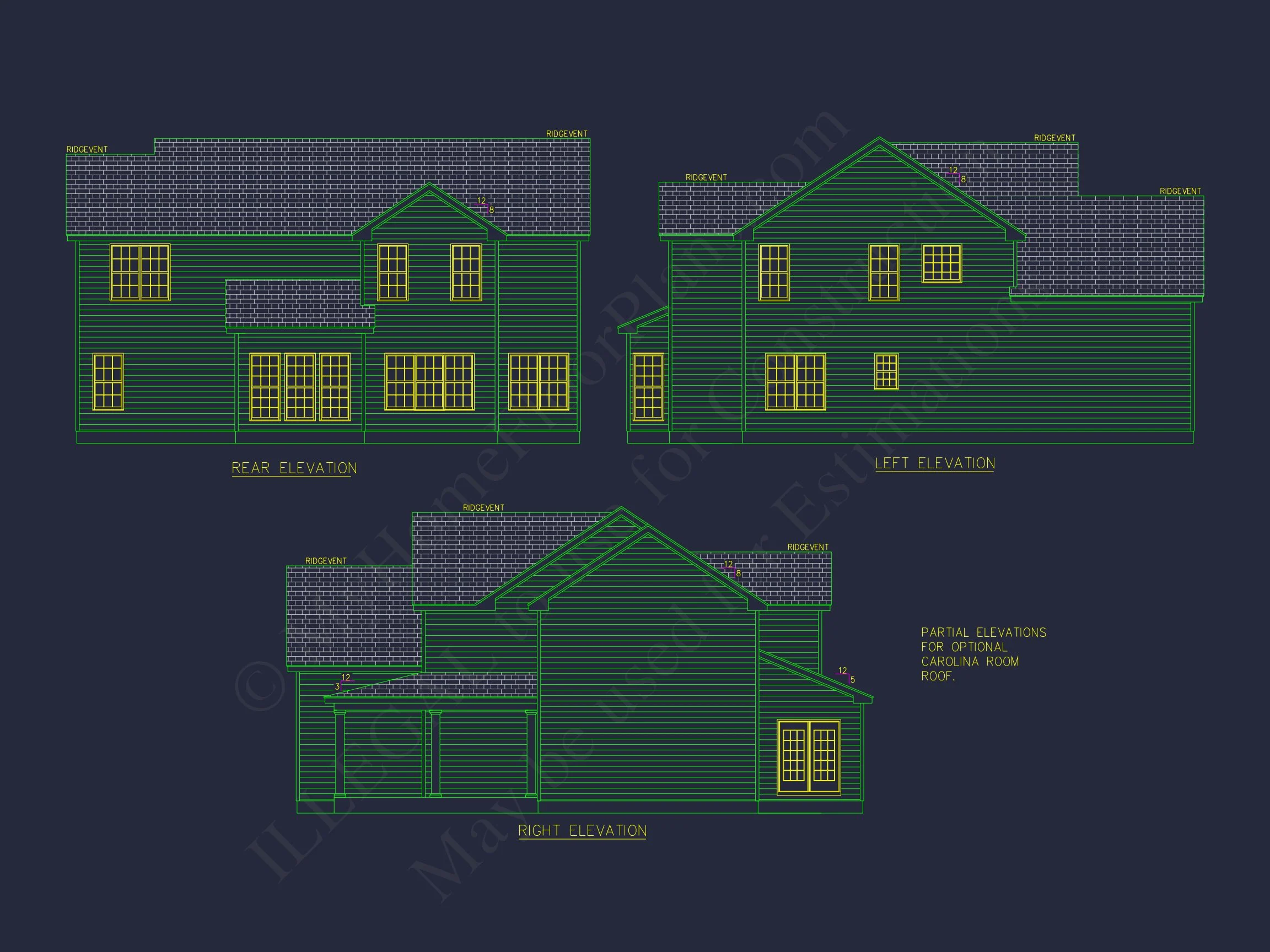 9-1121 HOUSE PLAN - Traditional Colonial Home Plan - 4-Bed, 3-Bath, 2,850 SF 4 Modern house Floor Plan with 4 Bedrooms, 2-Car Garage & CAD Design