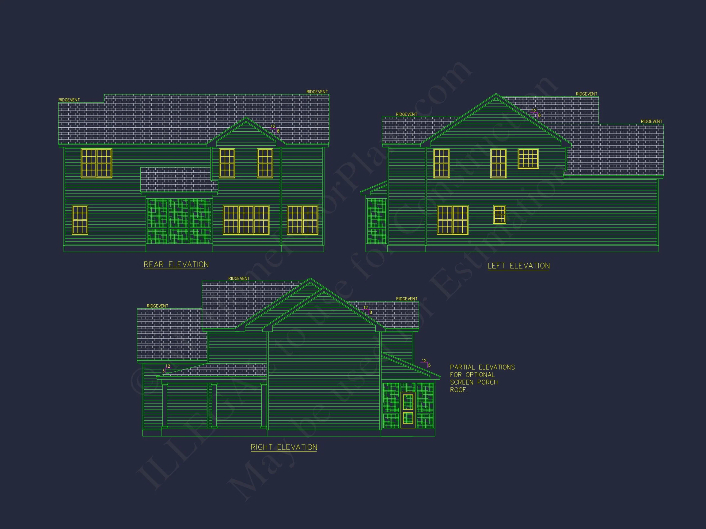 9-1121 HOUSE PLAN - Traditional Colonial Home Plan - 4-Bed, 3-Bath, 2,850 SF 3 Modern house Floor Plan with 4 Bedrooms, 2-Car Garage & CAD Design