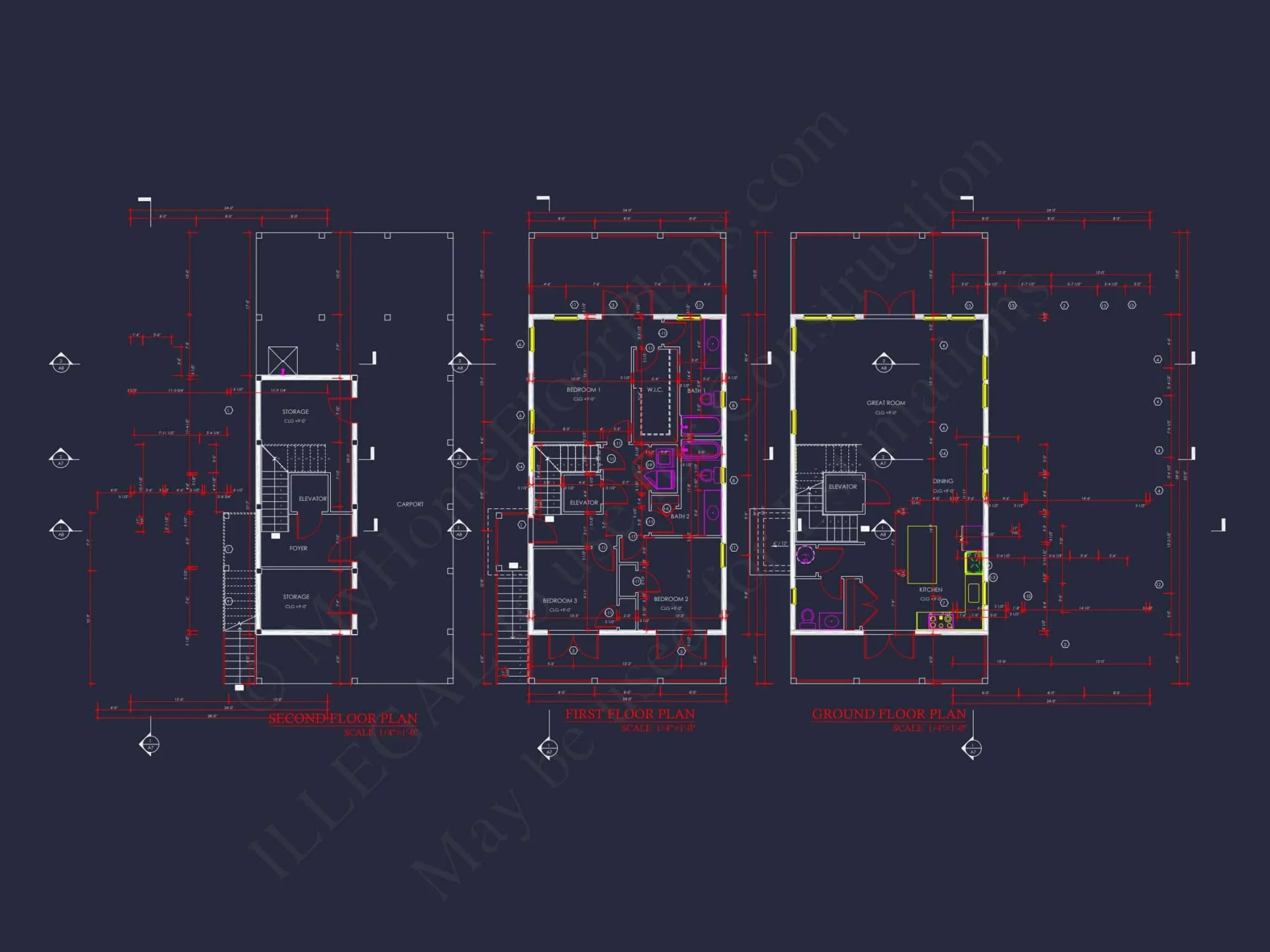 Stylish Beach house Floor Plan with CAD Designs and Blueprint