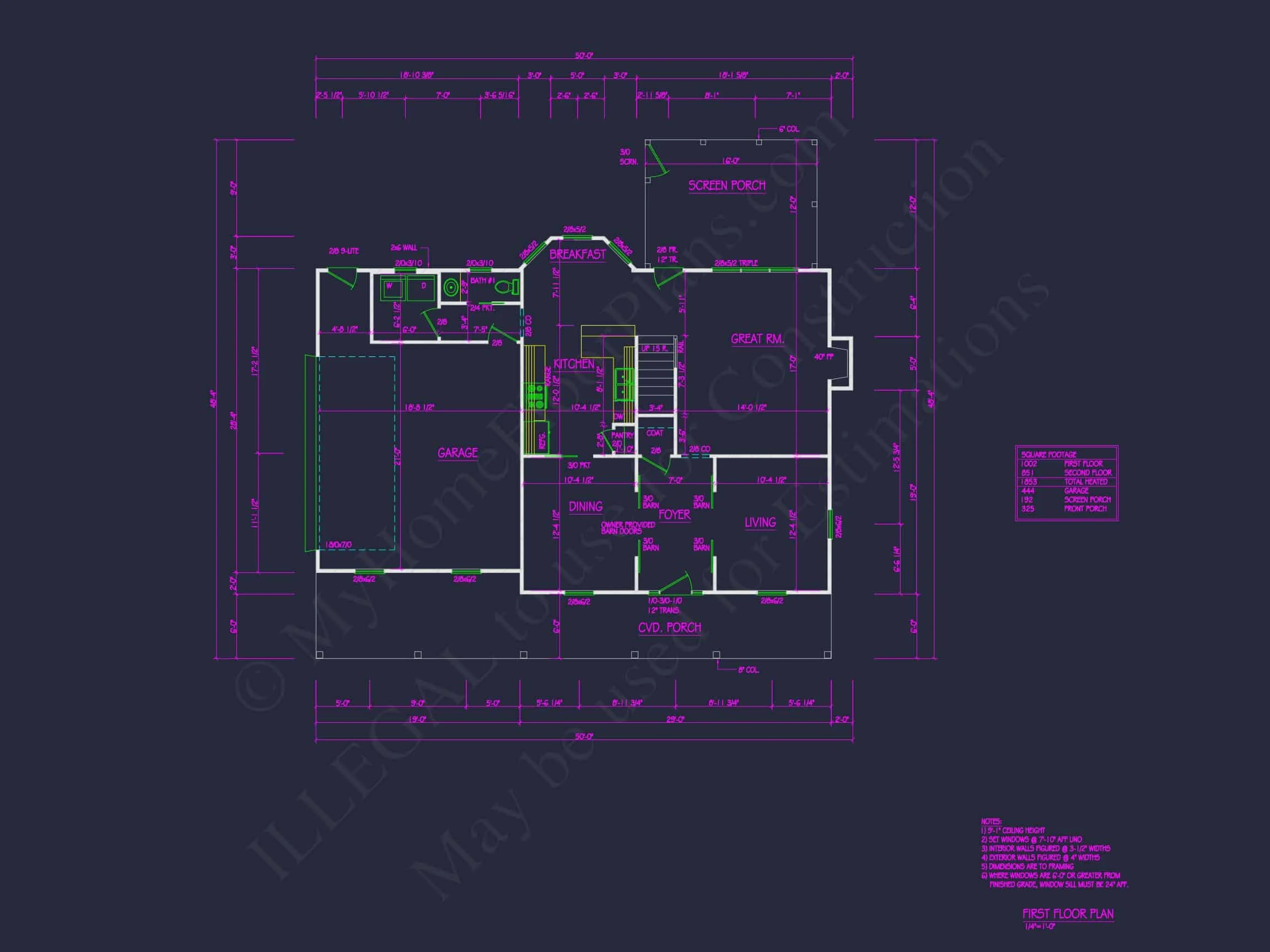 Traditional Colonial Home Plan - 3-Bed, 2-Bath, 1,853 SF 6 Beautiful 2-Story house Plan with CAD Architecture Designs
