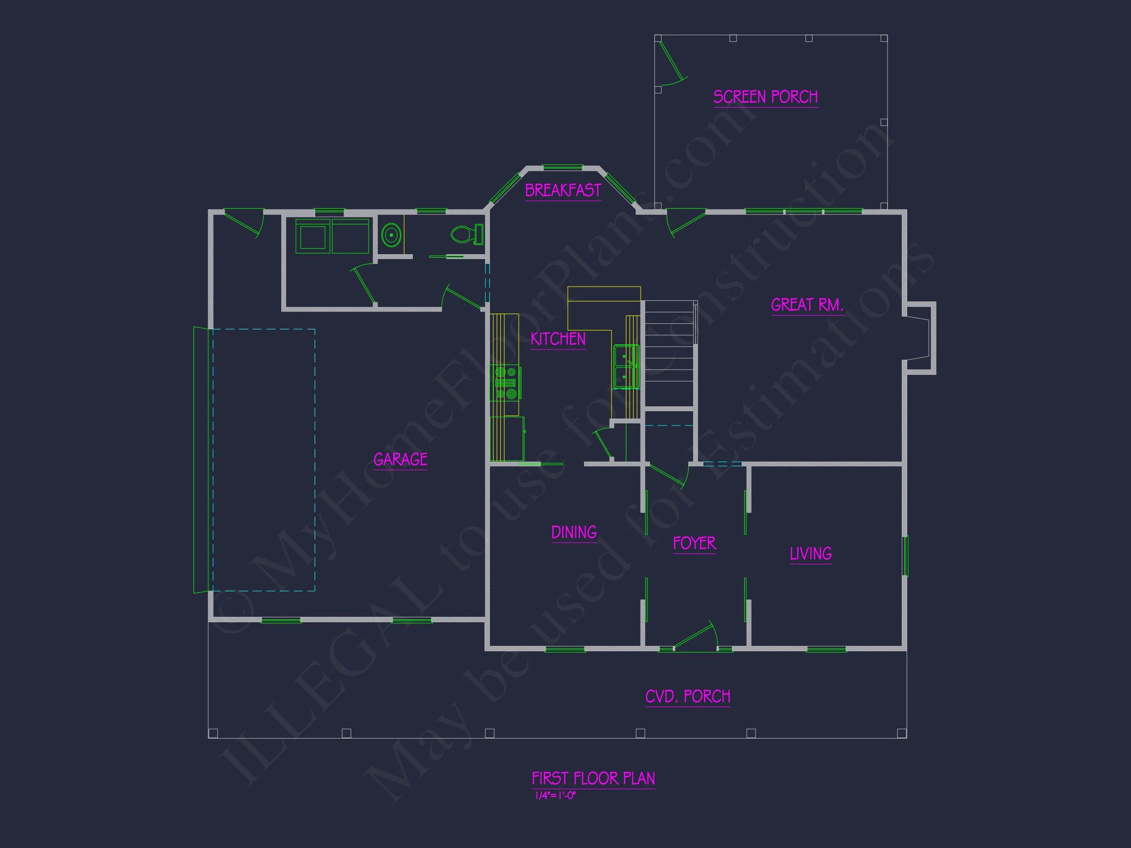 Traditional Colonial Home Plan - 3-Bed, 2-Bath, 1,853 SF 4 Beautiful 2-Story house Plan with CAD Architecture Designs