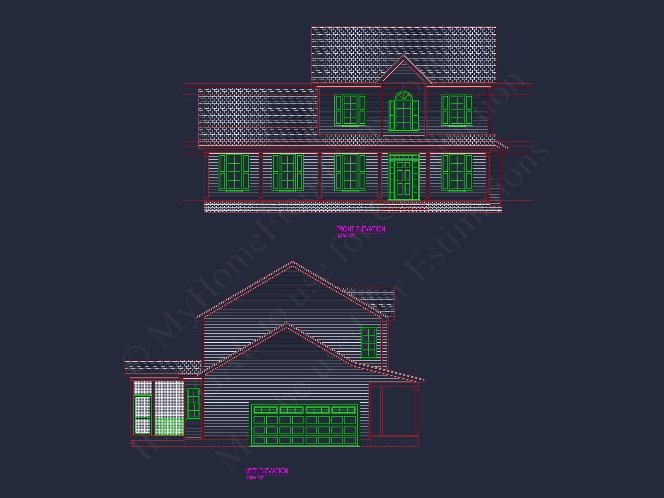 Traditional Colonial Home Plan - 3-Bed, 2-Bath, 1,853 SF 2 Beautiful 2-Story house Plan with CAD Architecture Designs