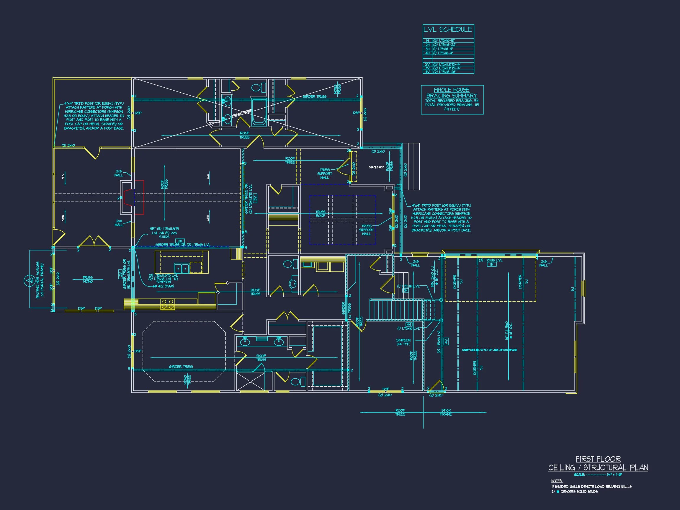 Traditional Craftsman Home Plan - 4-Bed, 3-Bath, 2,850 SF 14 Spacious Craftsman house Plan with Modern Designs & CAD Blueprint
