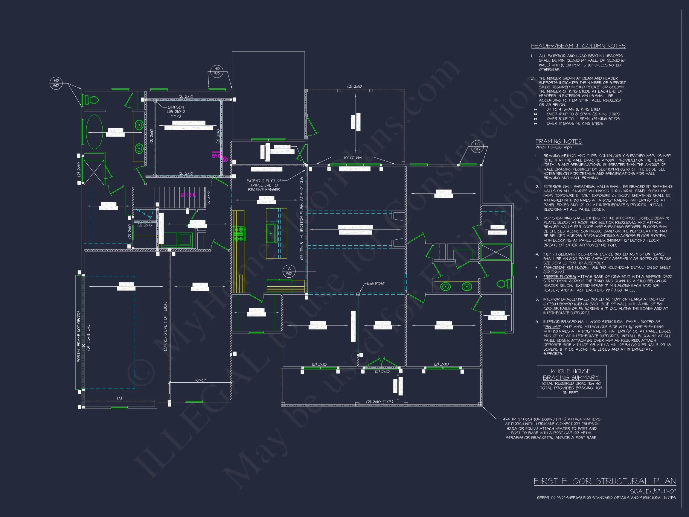 Modern Farmhouse Plan - 3-Bed, 2.5-Bath, 2,420 SF 9 Modern Craftsman house Floor Plan: Detailed CAD & Blueprint Designs