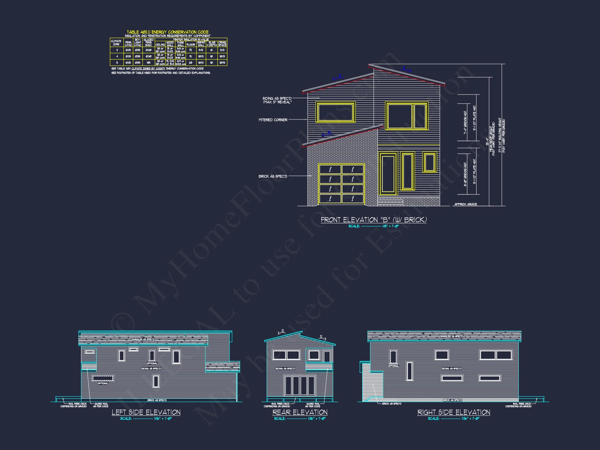 Modern Contemporary Home Plan - 3-Bed, 2-Bath, 2,517 SF 4 Modern house Plan with 2 Floors and Open-Concept Designs