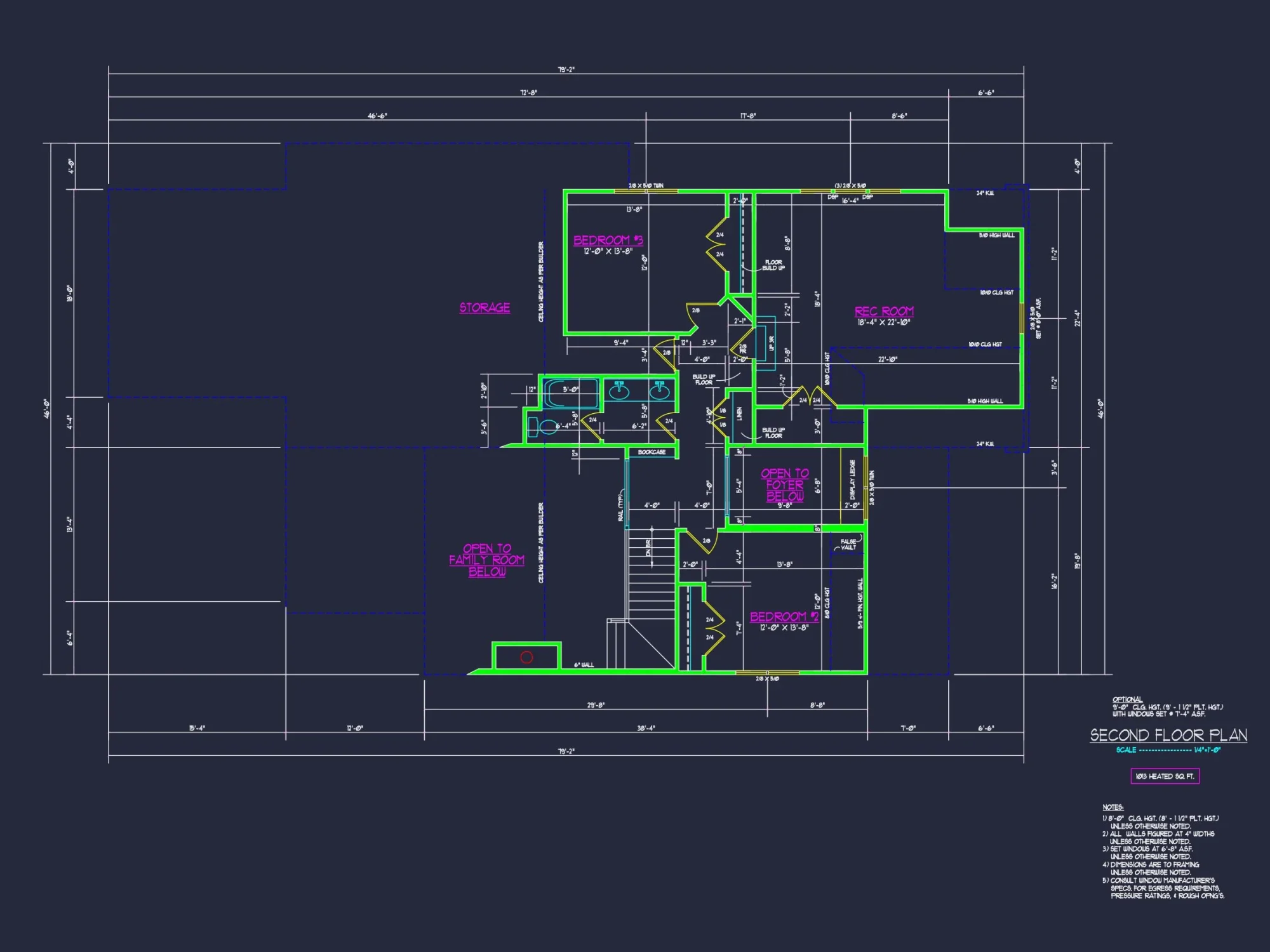 Traditional Craftsman house Plan with 2-Story Floor Design
