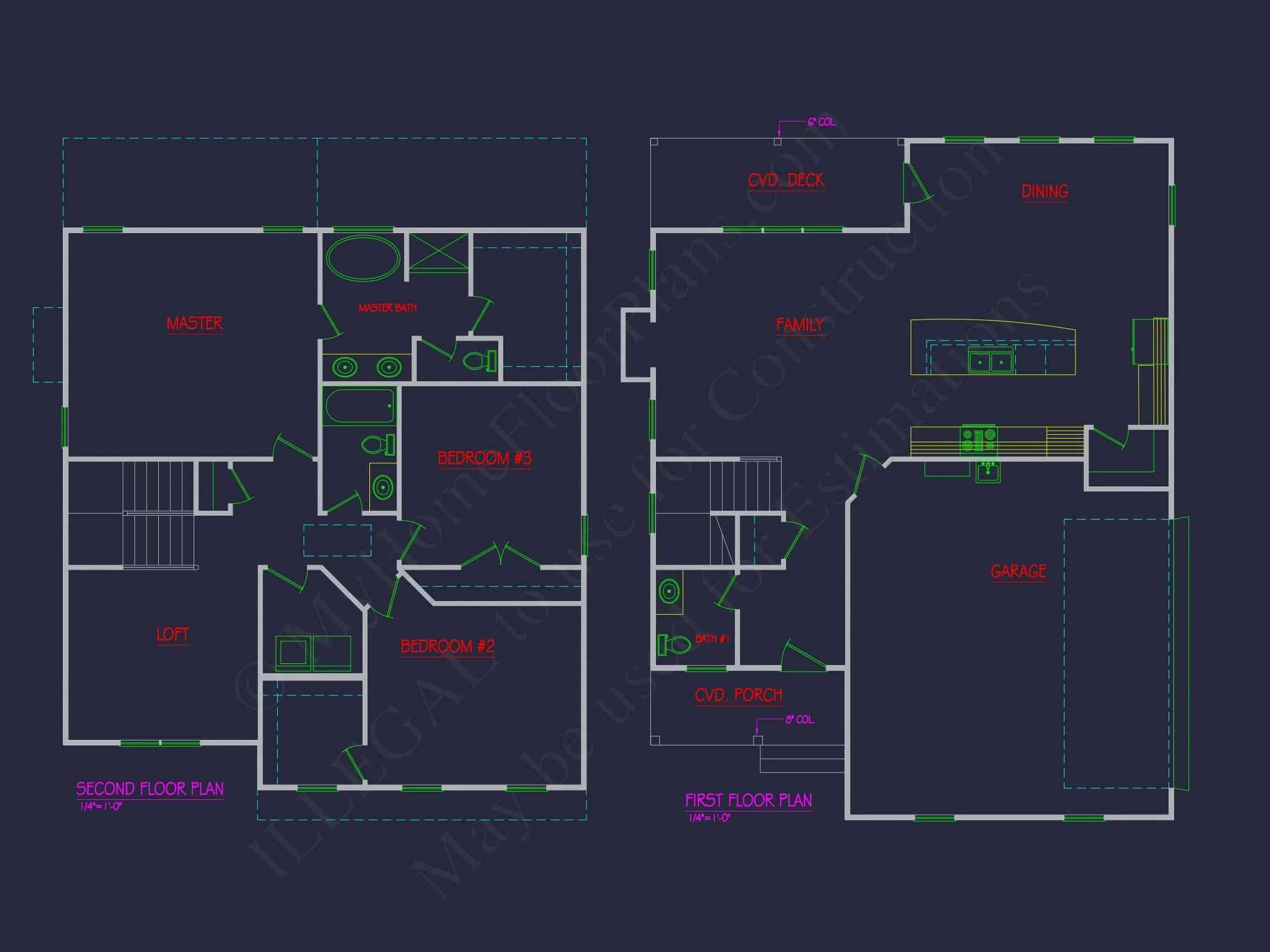 20-1312 HOUSE PLAN - Traditional Colonial Home Plan - 4-Bed, 3-Bath, 2,450 SF 4 Efficient house Plan: CAD Floor Designs with Blueprint Layout
