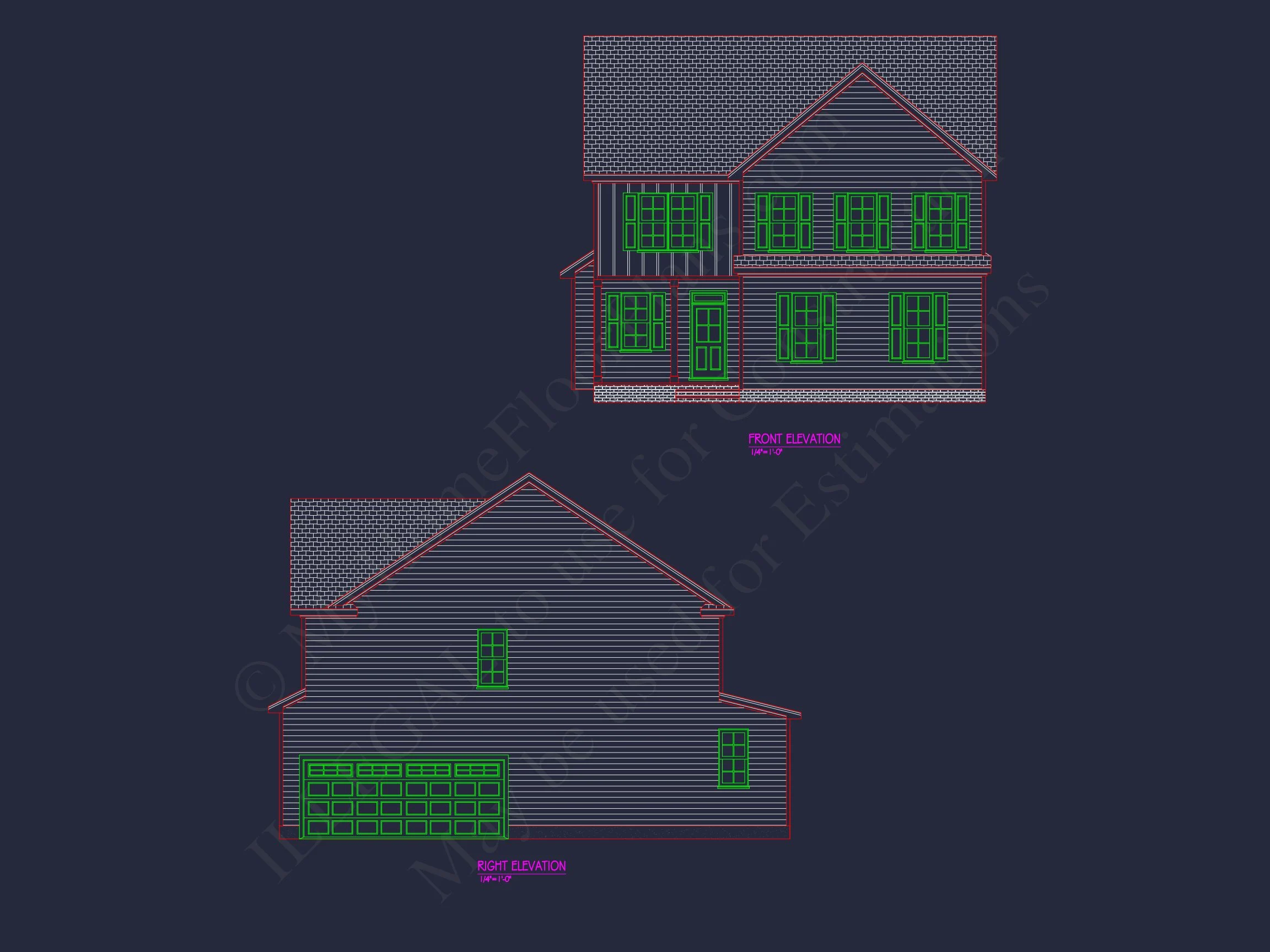20-1312 HOUSE PLAN - Traditional Colonial Home Plan - 4-Bed, 3-Bath, 2,450 SF 2 Efficient house Plan: CAD Floor Designs with Blueprint Layout