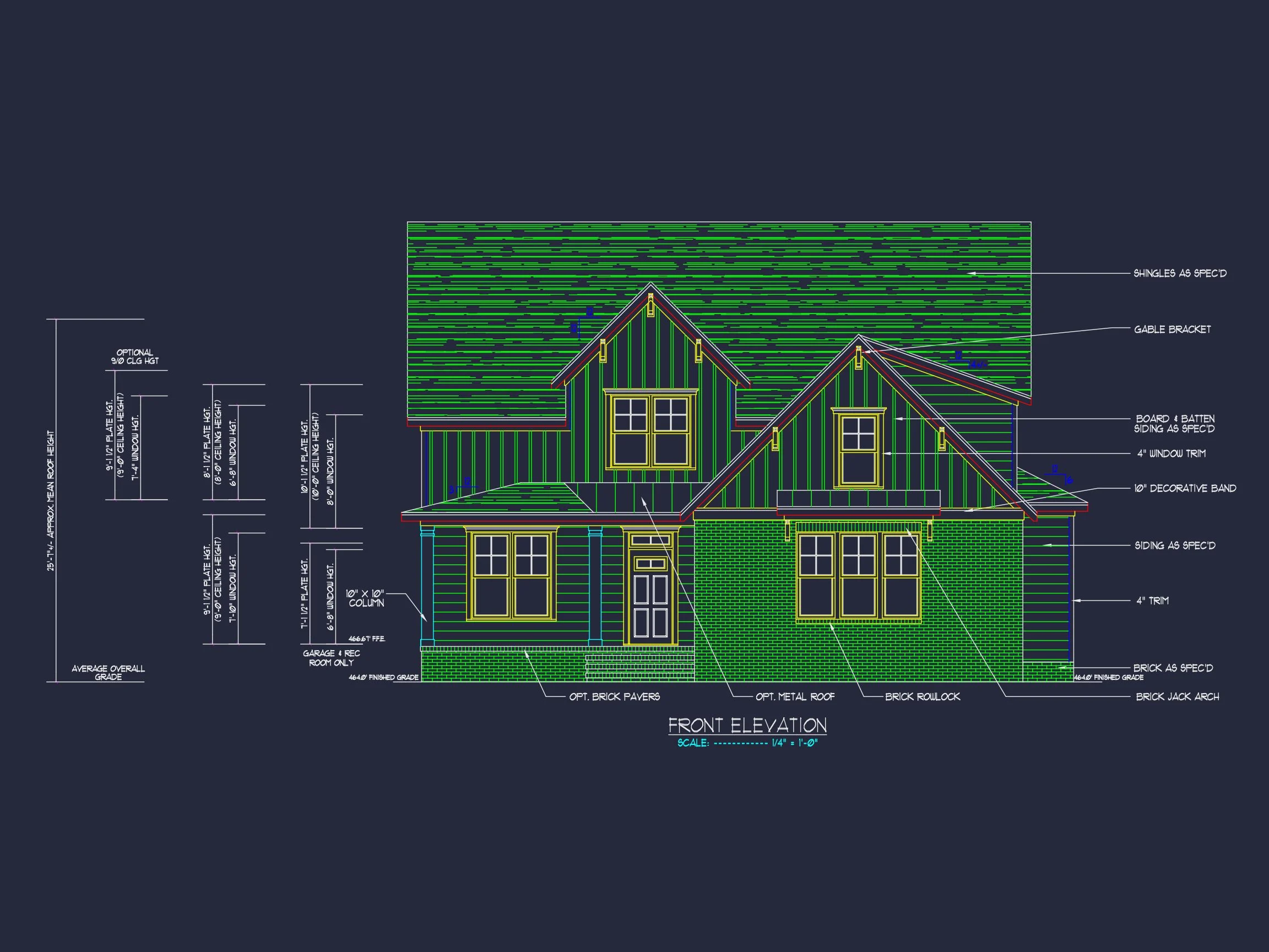 20-1251 HOUSE PLAN - Modern Farmhouse Plan - 4-Bed, 3-Bath, 2,800 SF 2 Elegant house Floor Plan with CAD Designs & Blueprint Features