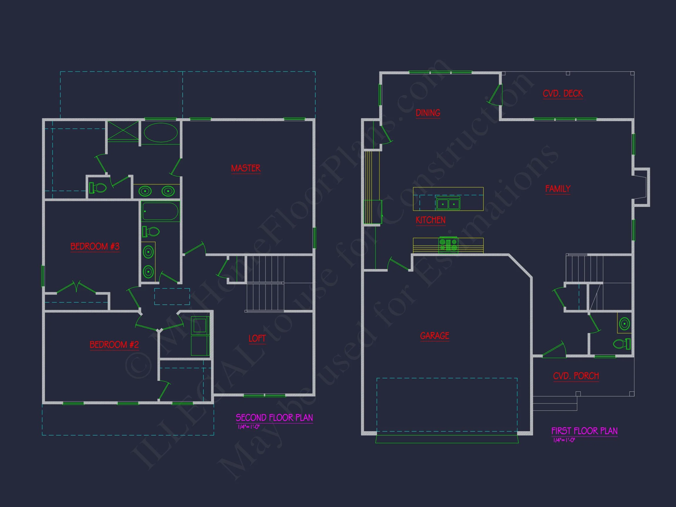 20-1153 HOUSE PLAN - Traditional Home Plan - 4-Bed, 3-Bath, 2,400 SF 6 Modern Craftsman house Plan with Open Floor Plan & CAD Designs