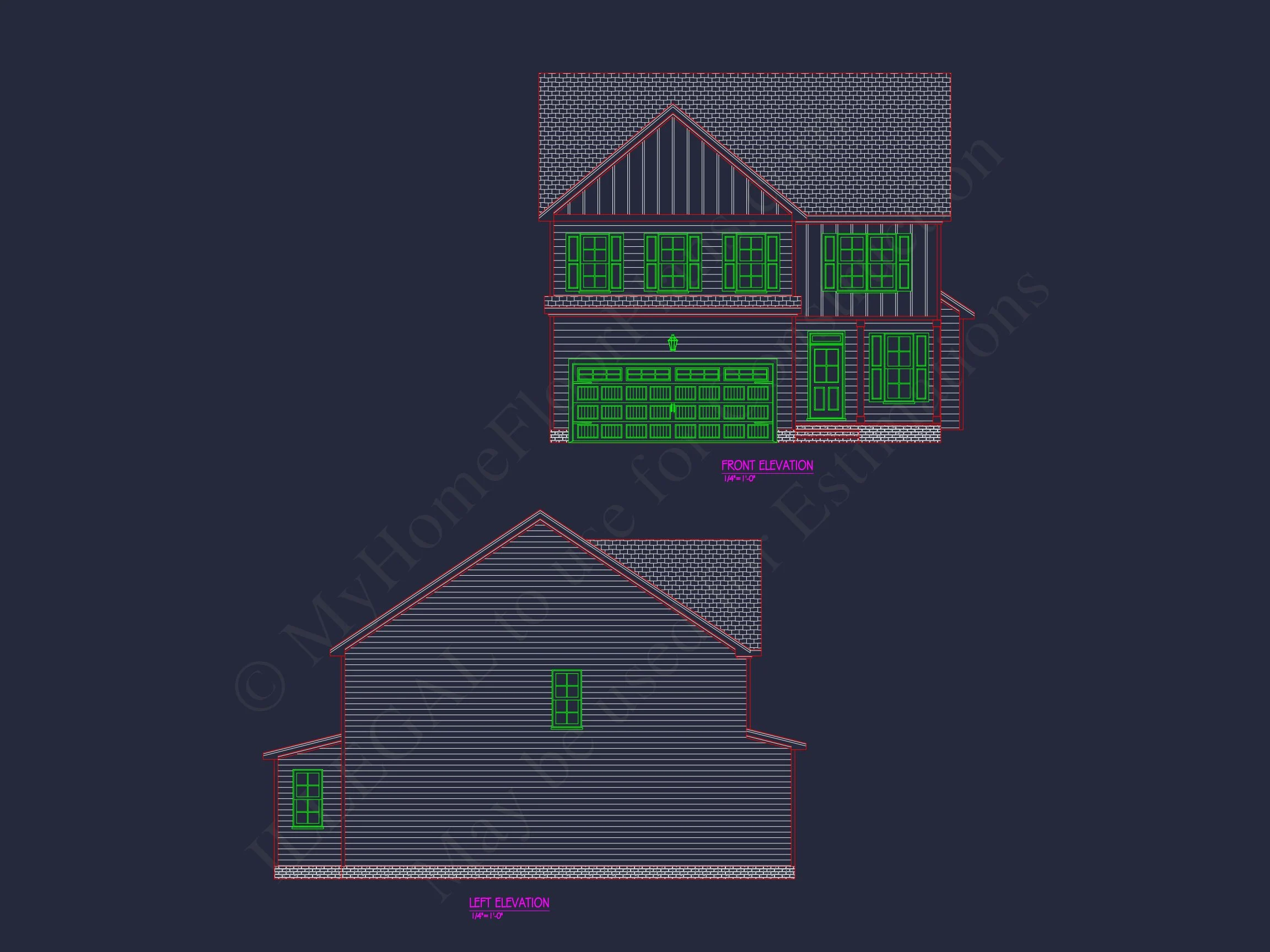 20-1153 HOUSE PLAN - Traditional Home Plan - 4-Bed, 3-Bath, 2,400 SF 2 Modern Craftsman house Plan with Open Floor Plan & CAD Designs