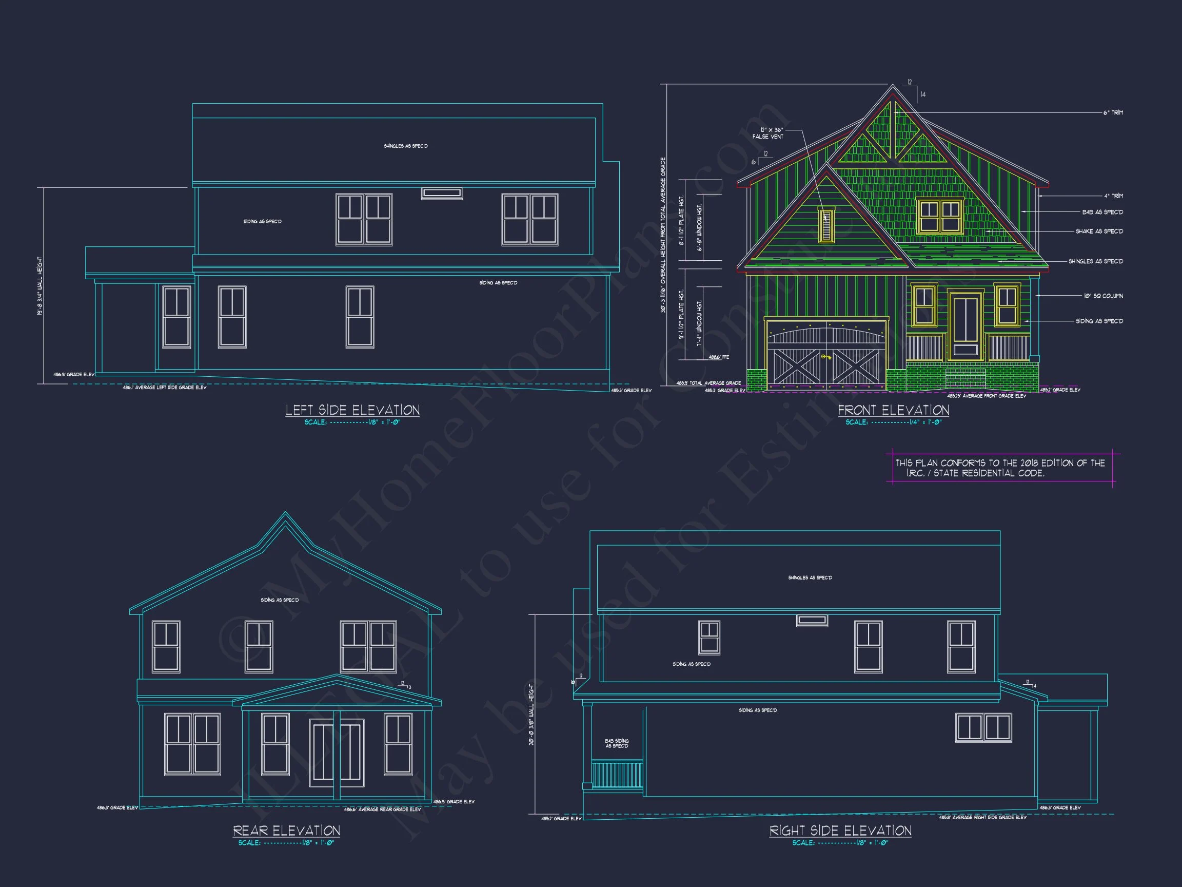 20-1044 HOUSE PLAN -Modern Farmhouse Home Plan - 3-Bed, 2.5-Bath, 2,150 SF 2 Craftsman house Design with Full CAD Blueprints & Features