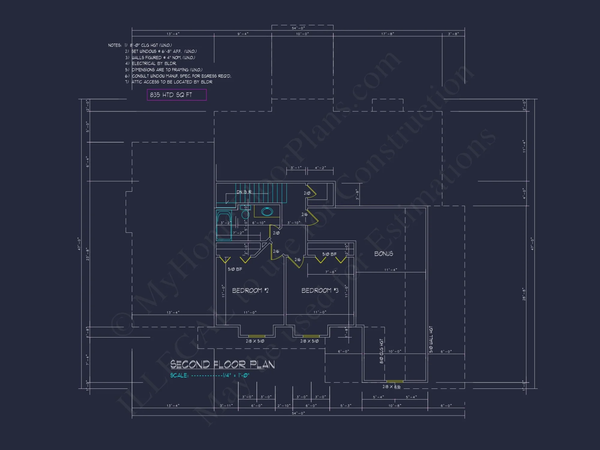 Charming 2-Story house Plan with Detailed Floor Blueprint and Designs