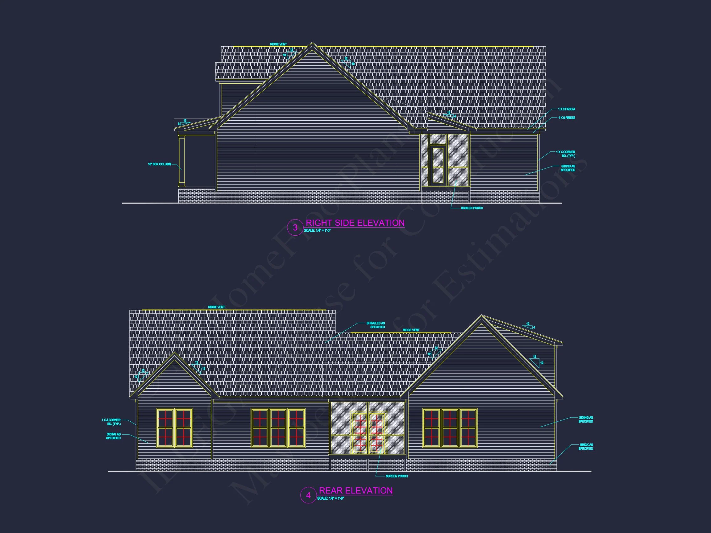 19-2319 HOUSE PLAN - Traditional Colonial Home Plan - 4-Bed, 3-Bath, 2,750 SF 3 Beautiful house Plan with Spacious Floor Design and CAD Blueprint