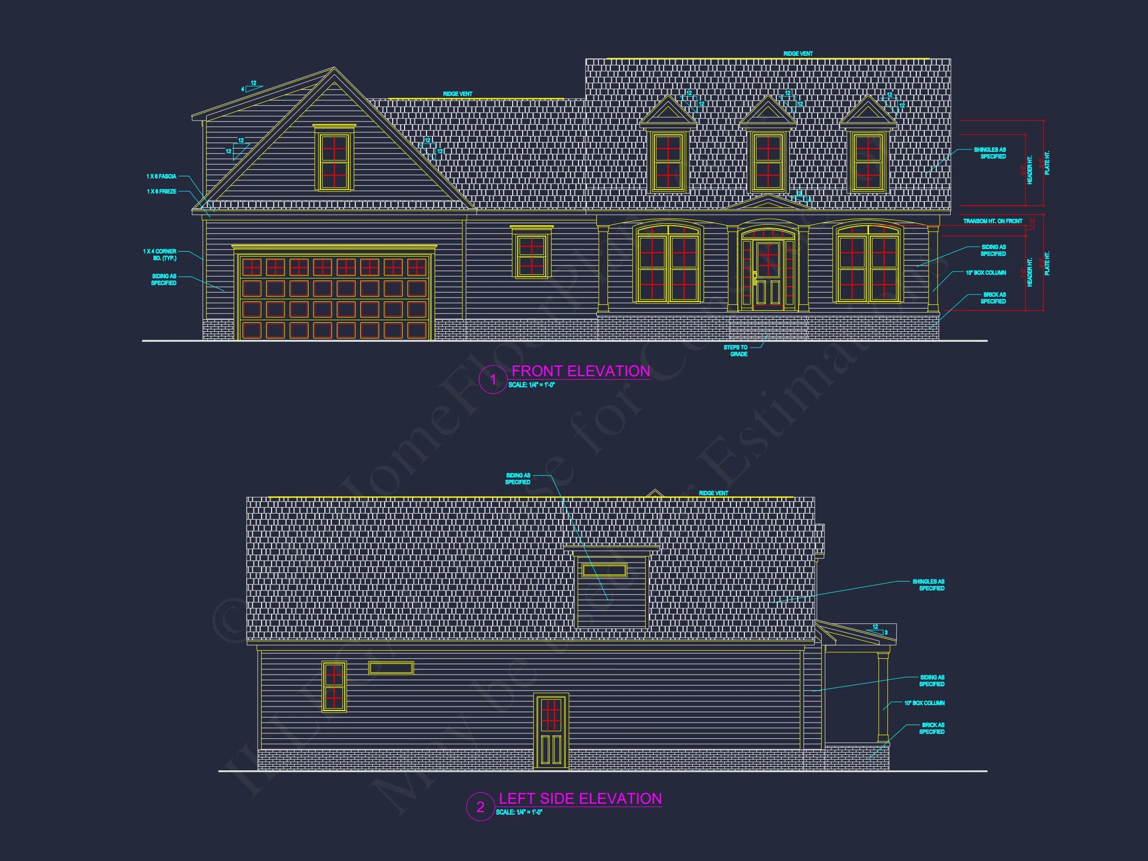 19-2319 HOUSE PLAN - Traditional Colonial Home Plan - 4-Bed, 3-Bath, 2,750 SF 2 Beautiful house Plan with Spacious Floor Design and CAD Blueprint